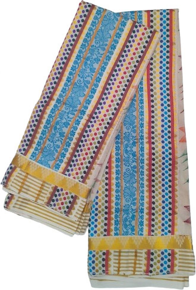 Darps Women's Multi Fancy Lace & Floral Design Hand painted Setmundu Chevron/Zig Zag, Embellished, Floral Print, Self Design Women Dhoti-image-34