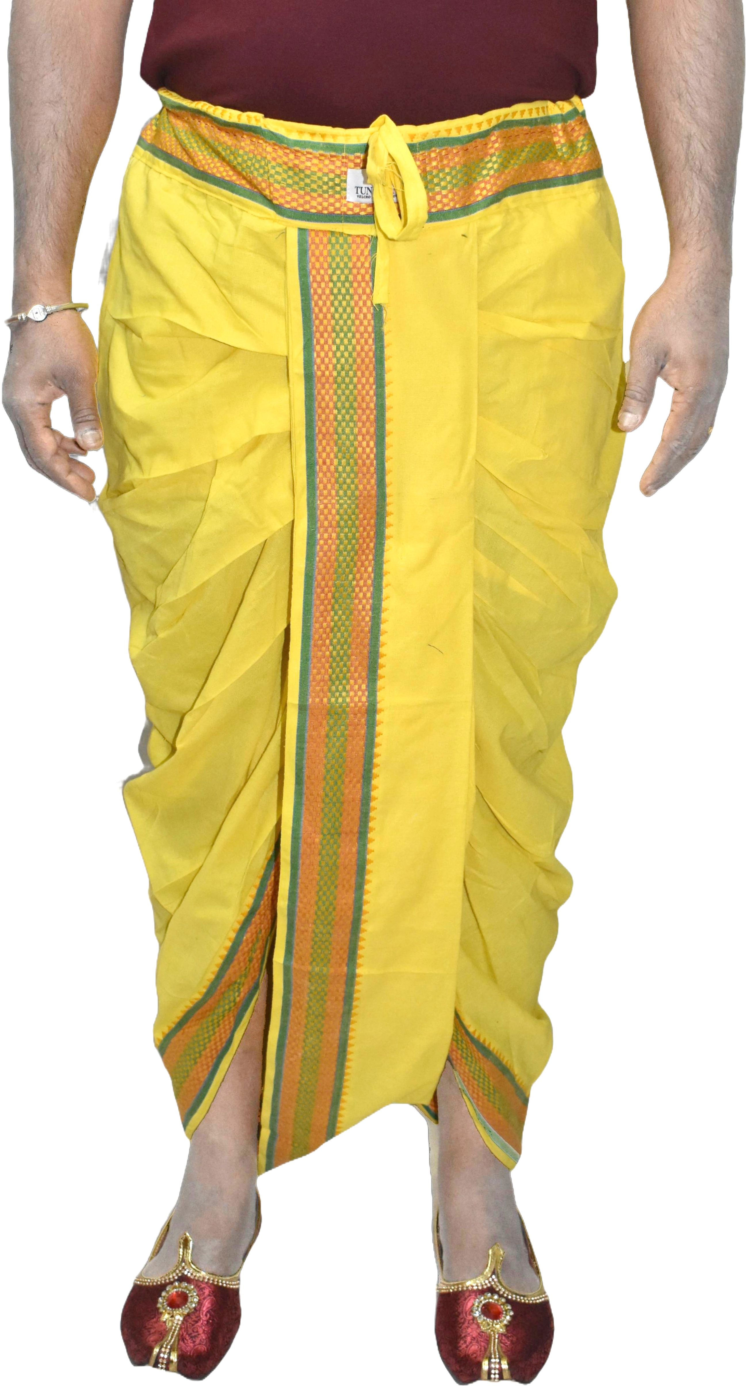 TUNI MANI Readymade Dhoti Pant with Pocket, Drawstring waist, Adjustable size (28"-46") Solid Men Dhoti-image-5
