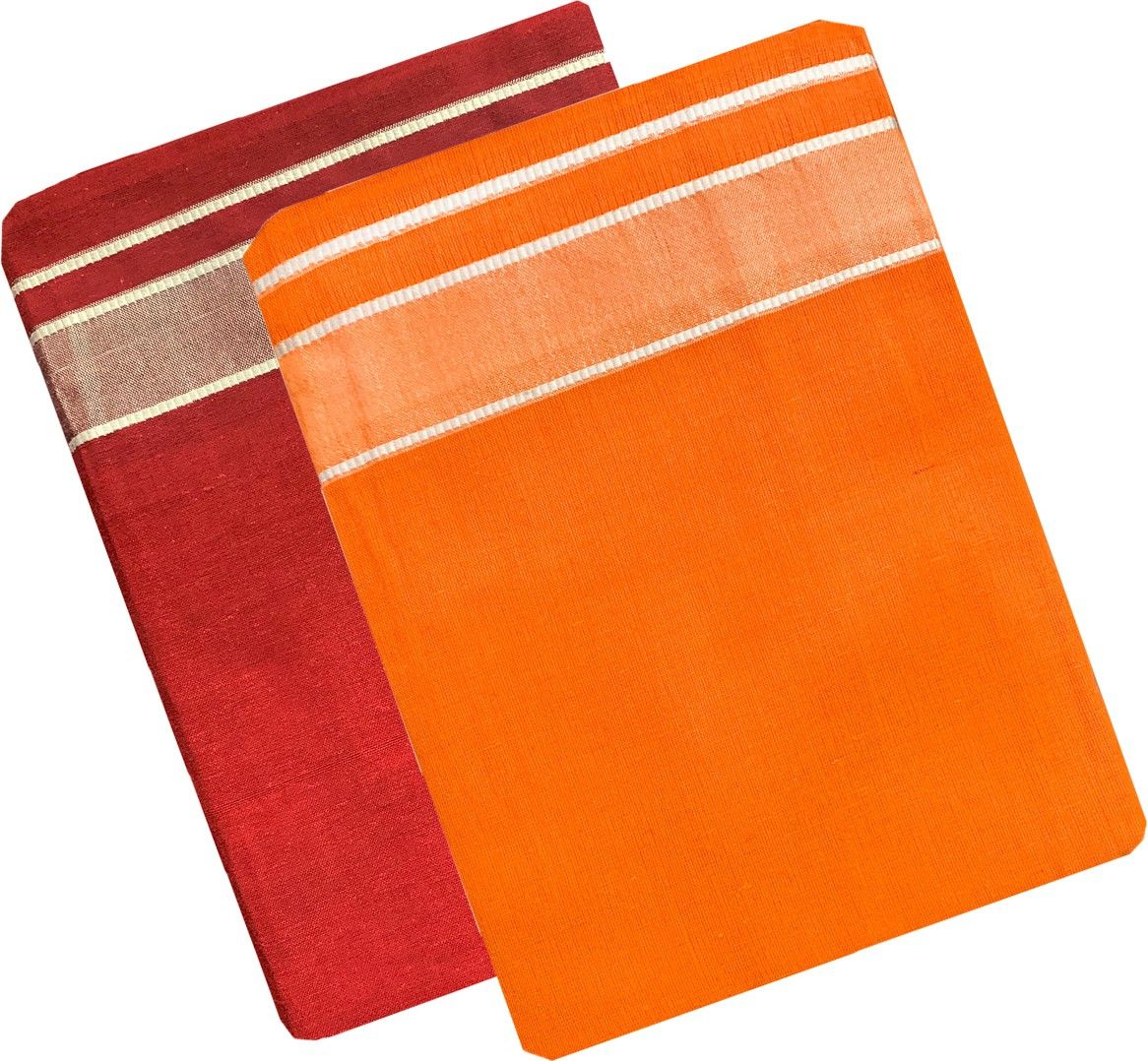 Prakasam Cotton Men's Kerala Style Premam Single (1.28X2.00 mtrs) Colour (pack Of 2) (Maroon- Orange) Solid Men Dhoti-picture-21