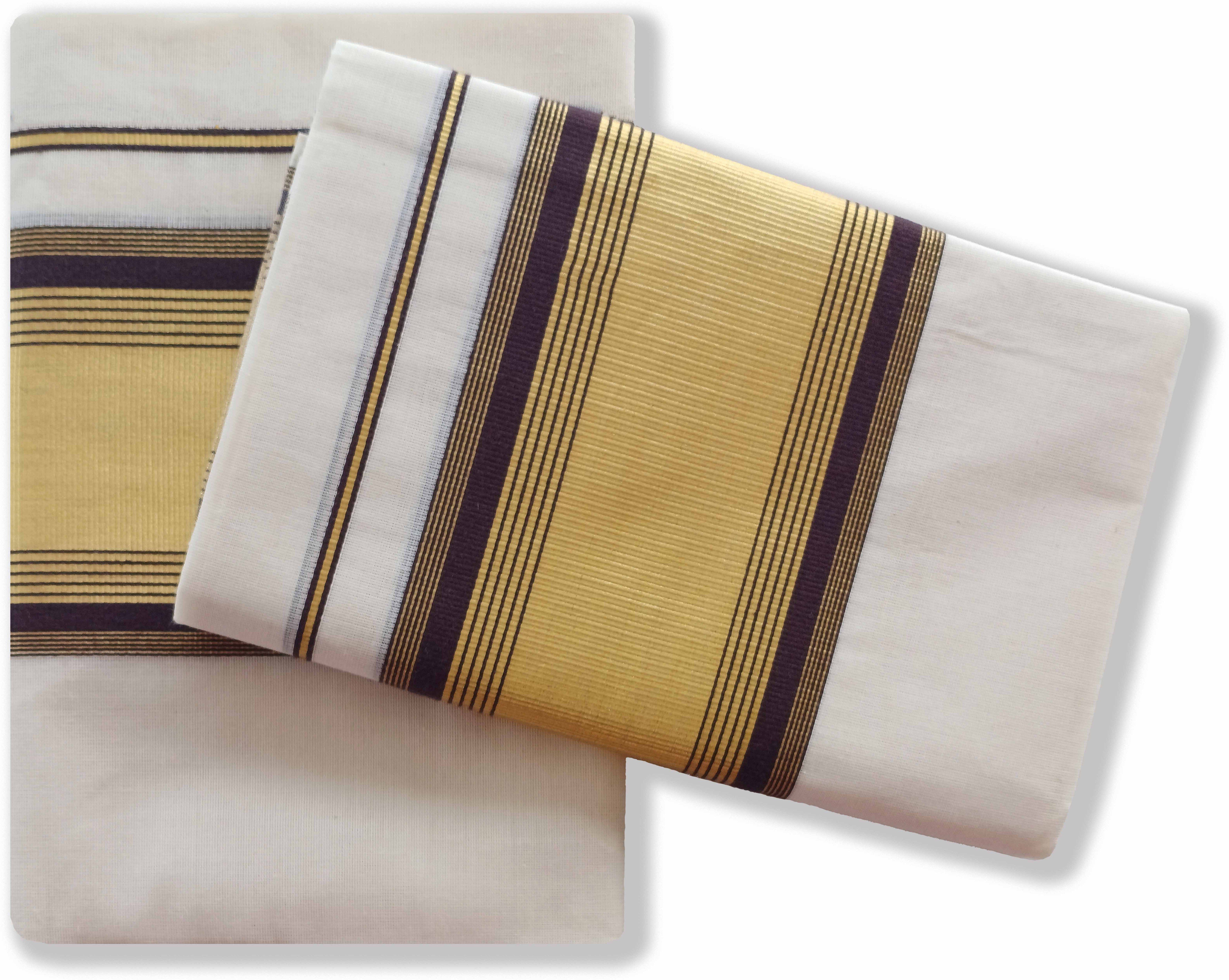 Chithra Fabrics CF 4201 Kerala Traditional Single Set 2.00/2.80m Coffee Solid Women Dhoti-picture-38