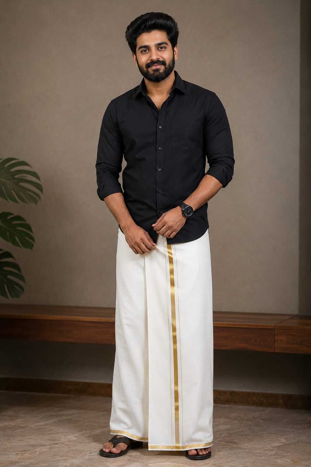 THREADLIN 4136 dhothi Woven Men Dhoti-picture-45