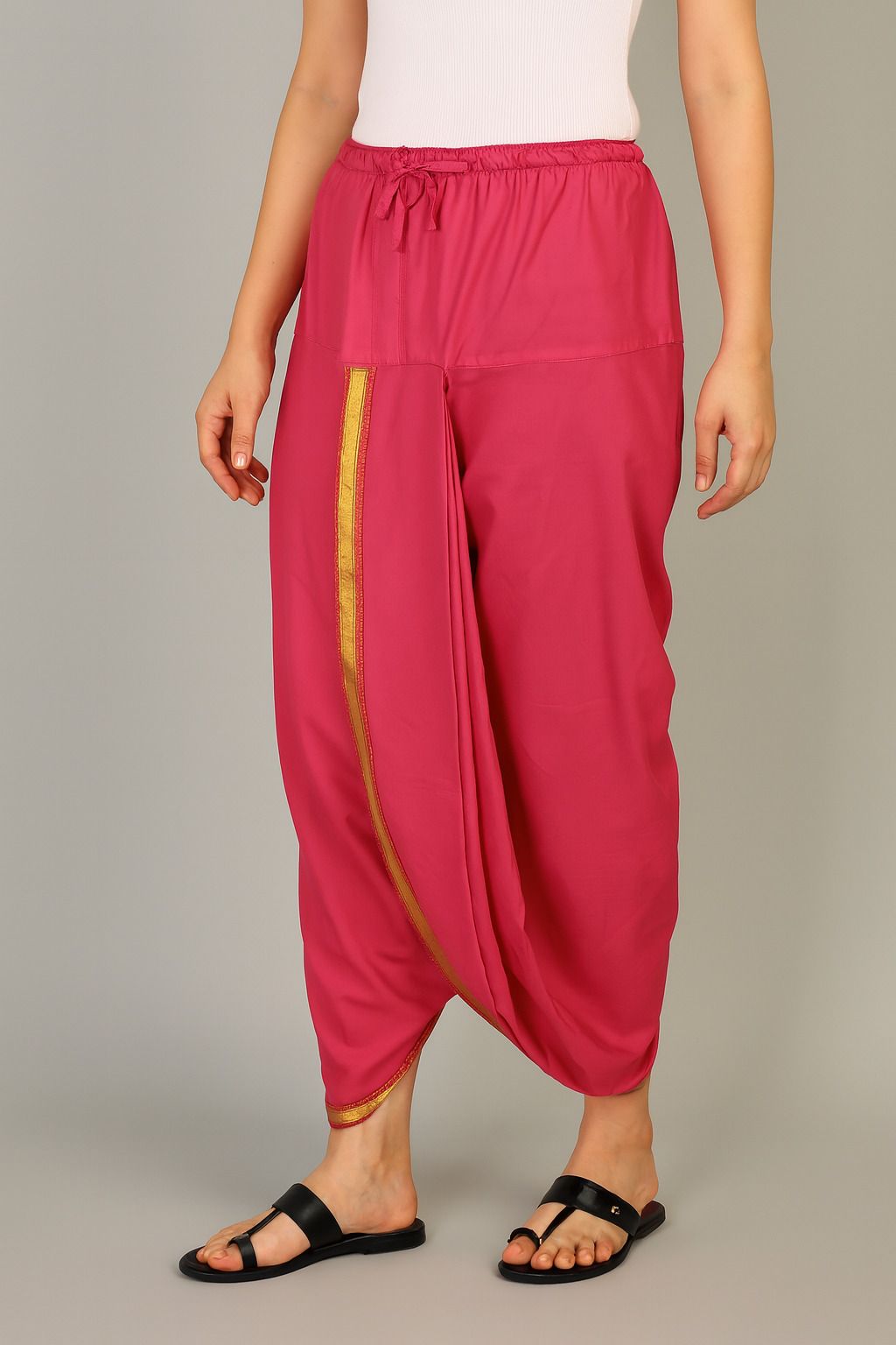SAC SHREE APARAJEET CREATIONS Pure Cotton Ready to Wear Dhoti for Women Solid Women Dhoti-picture-23