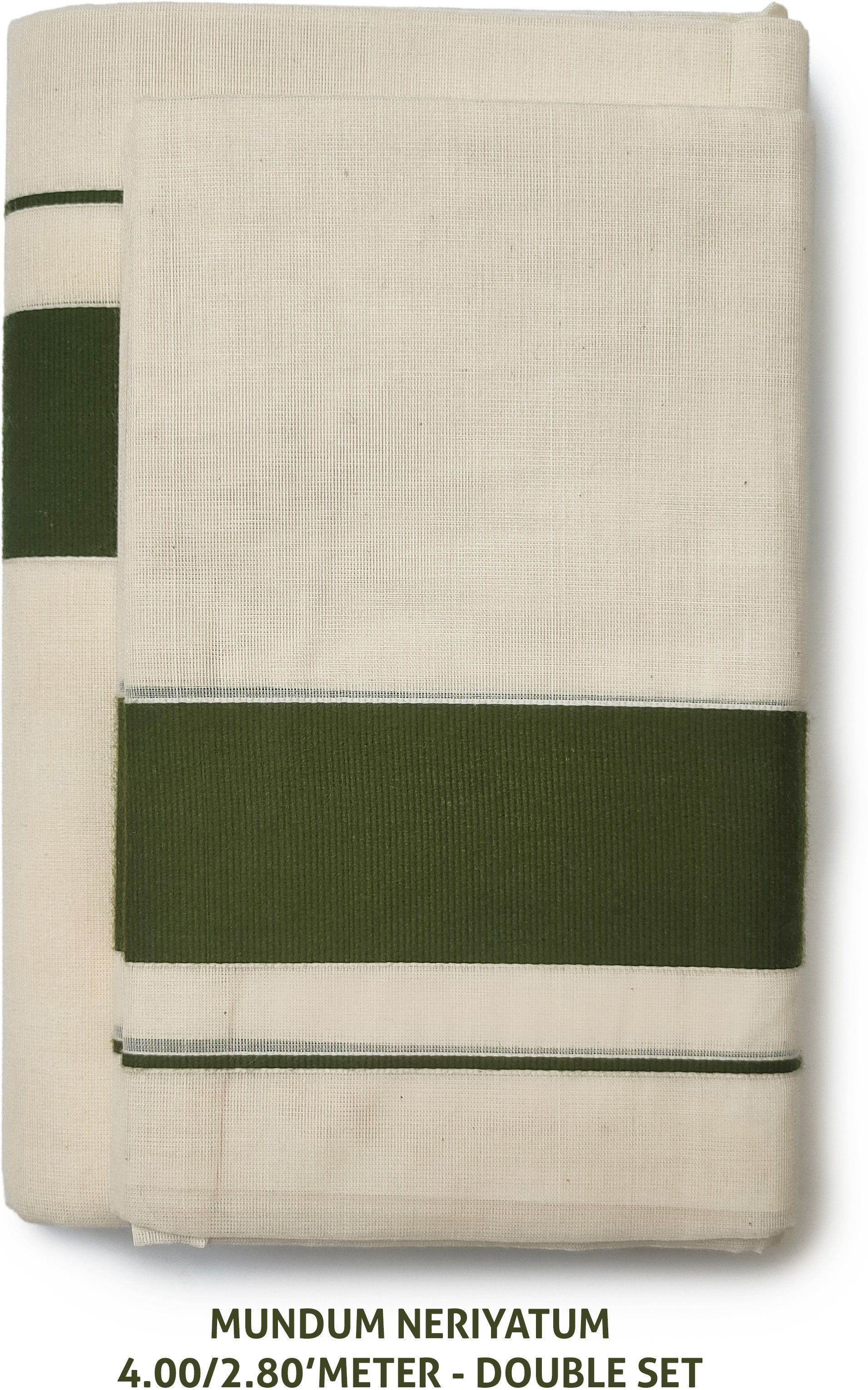 Chithra Fabrics 100% Cotton | Mundum Neriyathum | 2.00/2.80'meter Single set mundu Solid Women Dhoti-image-34