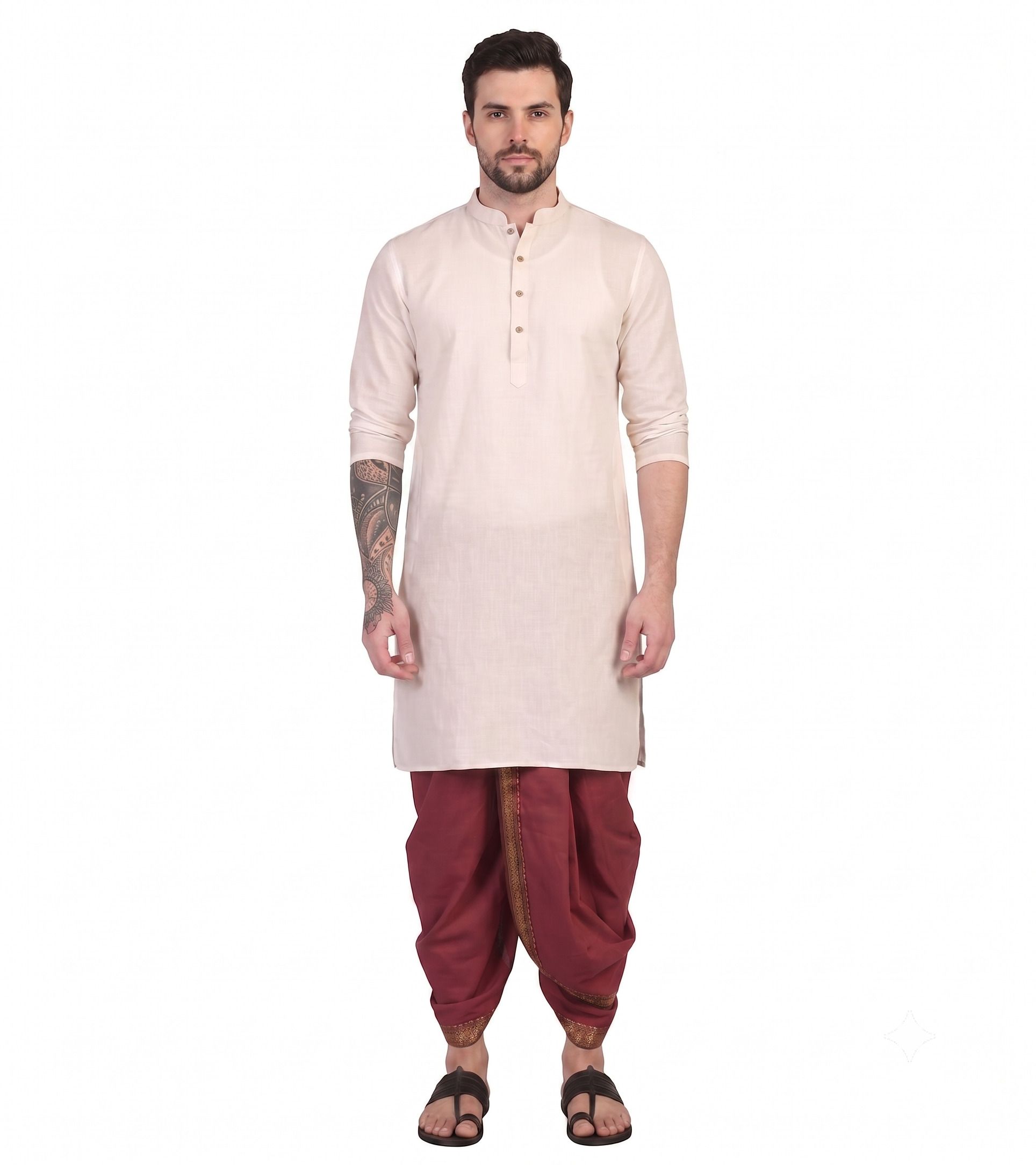 BANARASI POSHAK Ready made Elastic Silk Blend Dhoti for men, Free Size, Ready to wear Dhoti , Self Design Men Dhoti-picture-25