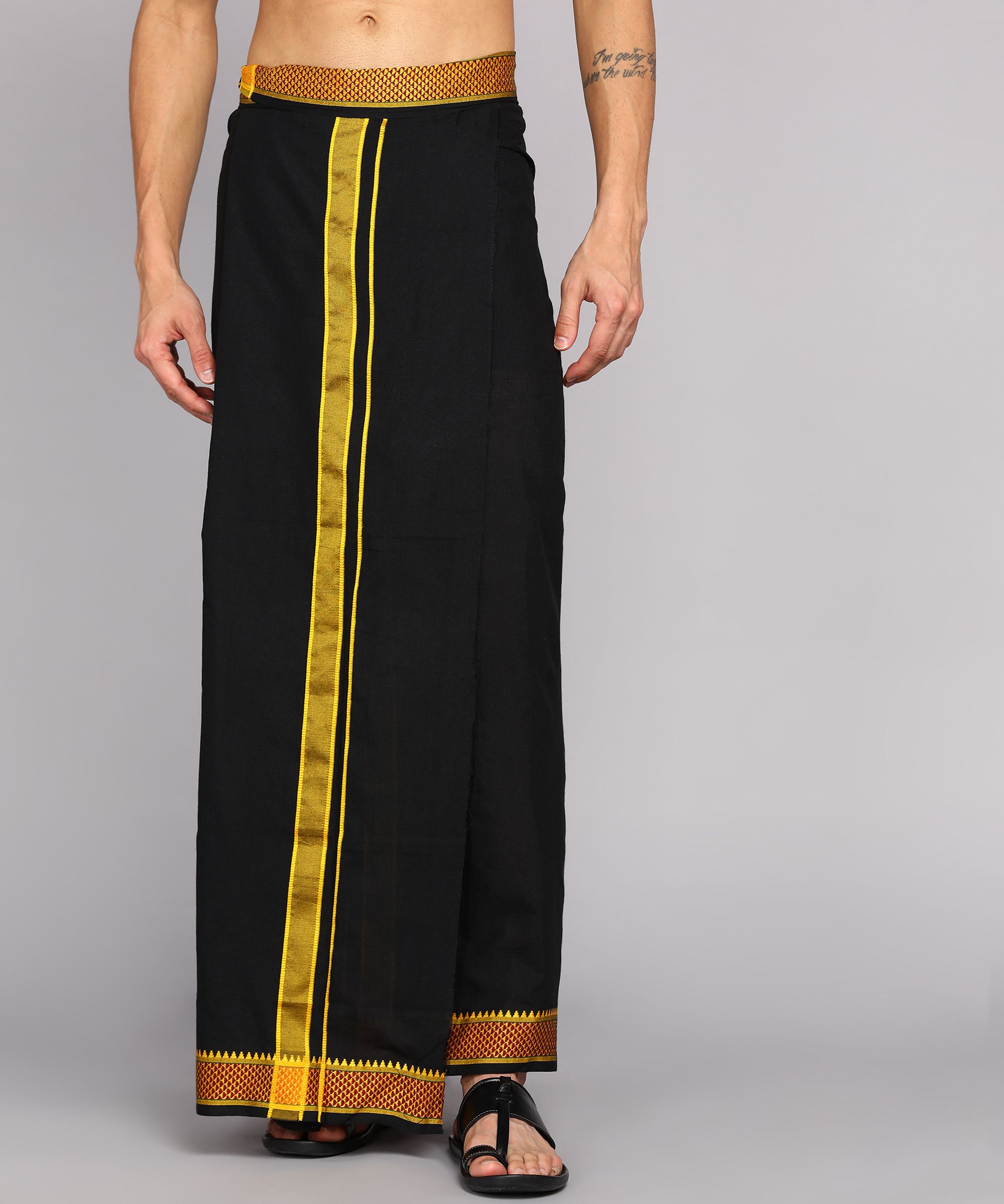 Feather Green Pooja Dhotis Solid Men Dhoti-image-42