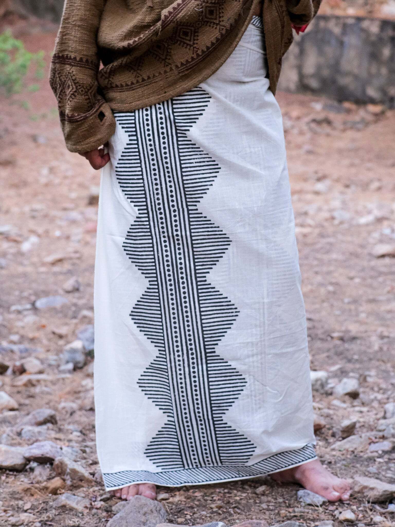 CRYSTALHEAL Anviksha Men’s Dhoti with Bohemian Hippie Vibes Printed Men Dhoti-picture-27