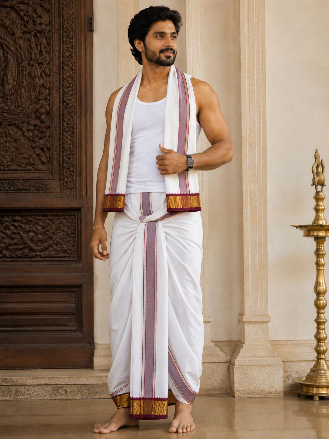 exclusive DHOTI Self Design Men Dhoti-image-10