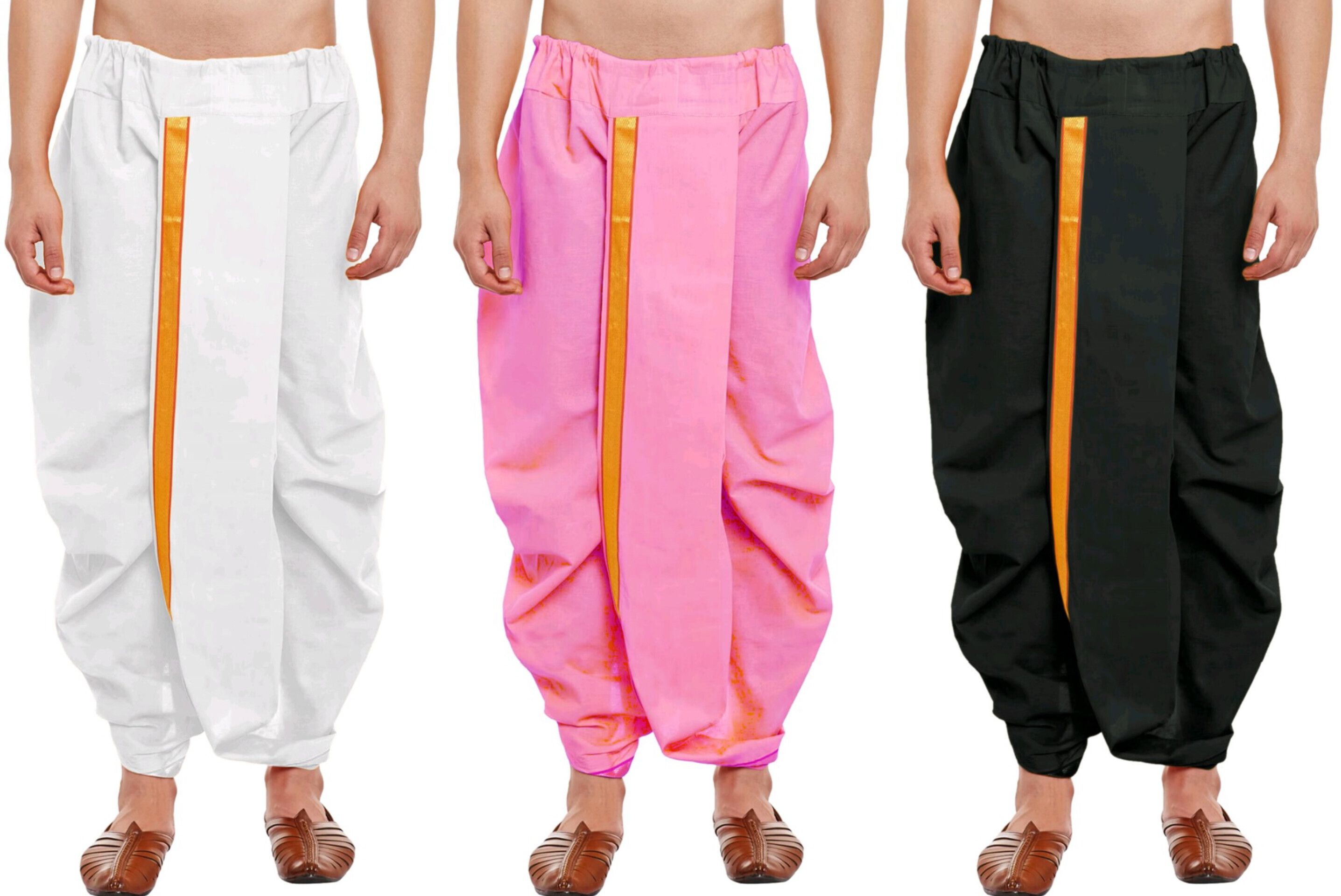 DIAMOND CLUSTER Readymade dhoti for men pack of 3 combo Self Design Men Dhoti-image-49