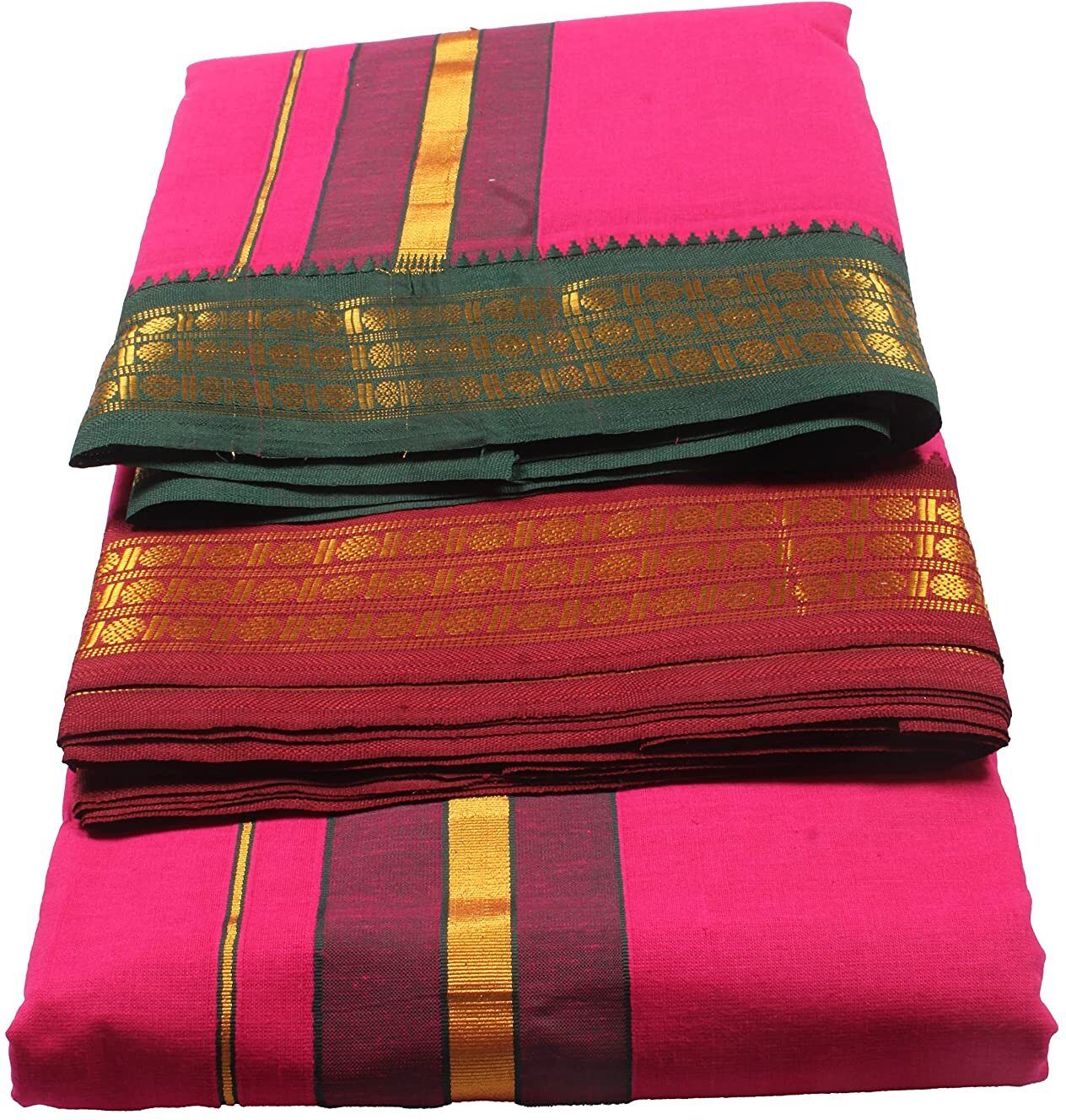Tharunsha Elite Cotton Men’s Dhoti/Angavastram/Panjakejam / 4 mtr Dhoti with 2.25 mtr towel Self Design Men Dhoti-picture-13