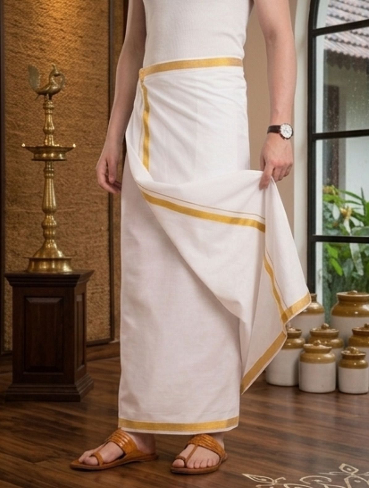 Gugaliya men readymade dhoti Solid Men Dhoti-picture-23