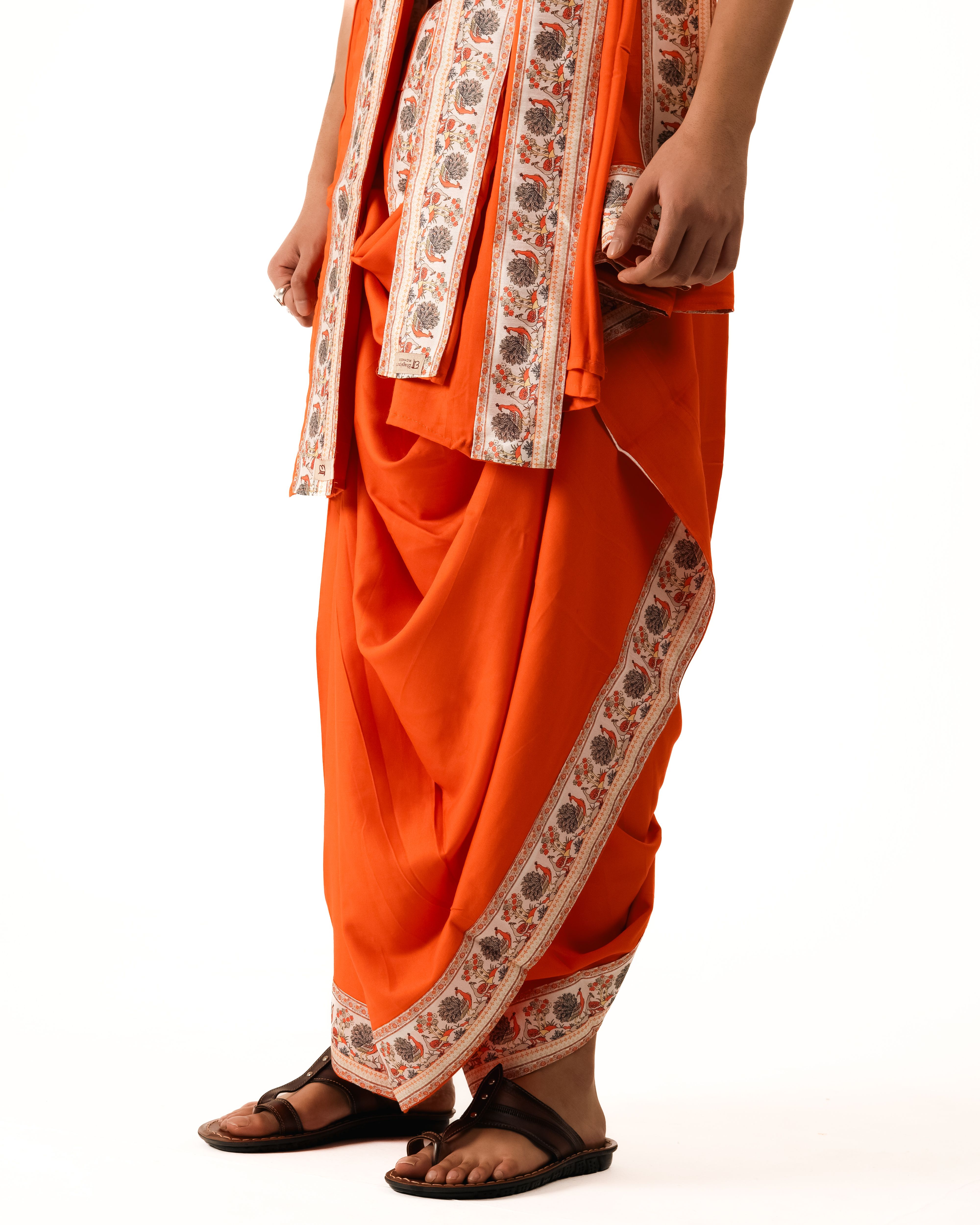 dharniya Dhoti Set (unstitched)PACK OF 1 DHOTI, AND DUPATTA Striped Men Dhoti-picture-22
