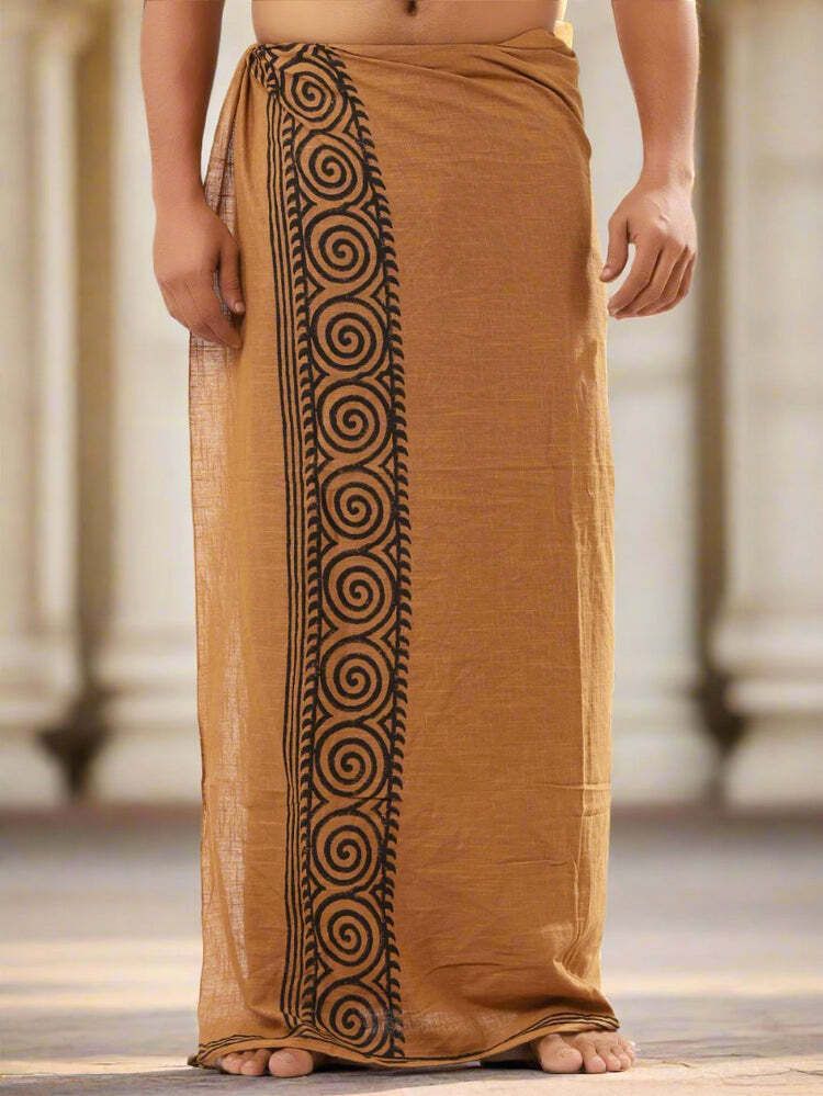 CRYSTALHEAL Men's Cotton Traditional Tribal Dhoti | Handcrafted | Soft & Breathable Fabric Printed Men Dhoti-picture-11