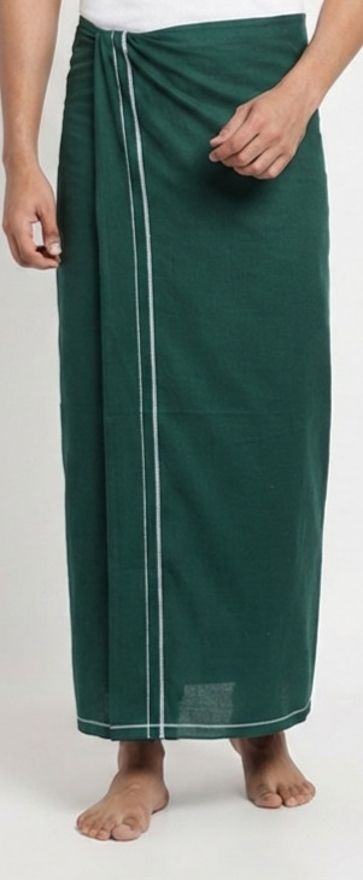 Shri Raghavendra Textiles Premium Murugar Green Cotton Kambi Karai Dhoti – Festive Men's Traditional Self Design Men Dhoti-picture-18