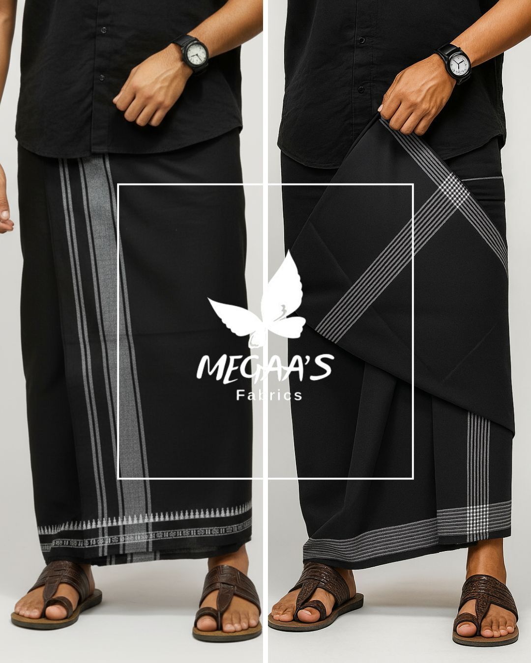 Megaasfabrics Pettu Dhoti and Vari Karai Dhoti Set Solid Men Dhoti-picture-27