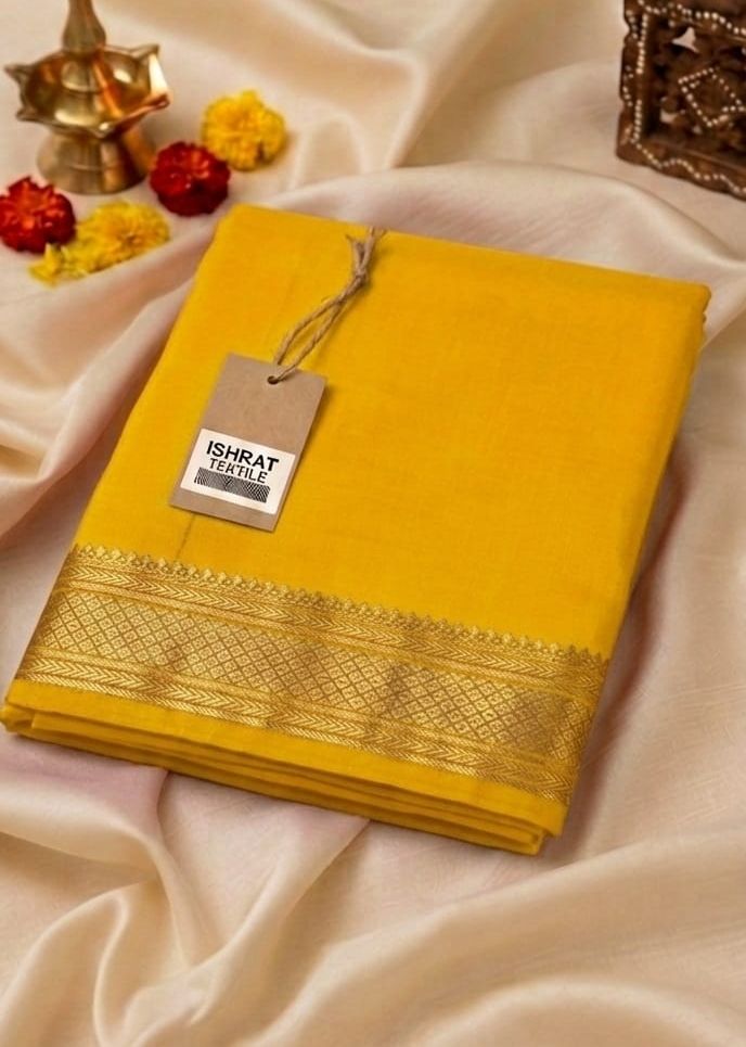 Ishrattextile Traditional Fancy Man Silk Dhoti 4 Meter Yellow Woven Men Dhoti-picture-36