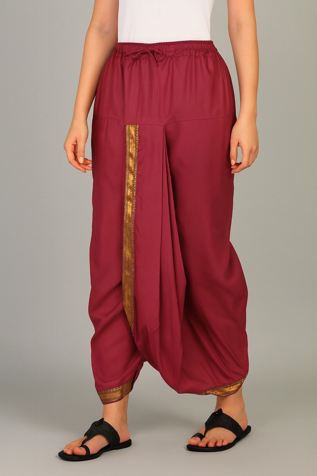 Sac Shree Aparaajeet Creations Art Silk Ready to Wear Dhoti for Women Solid Women Dhoti-picture-30