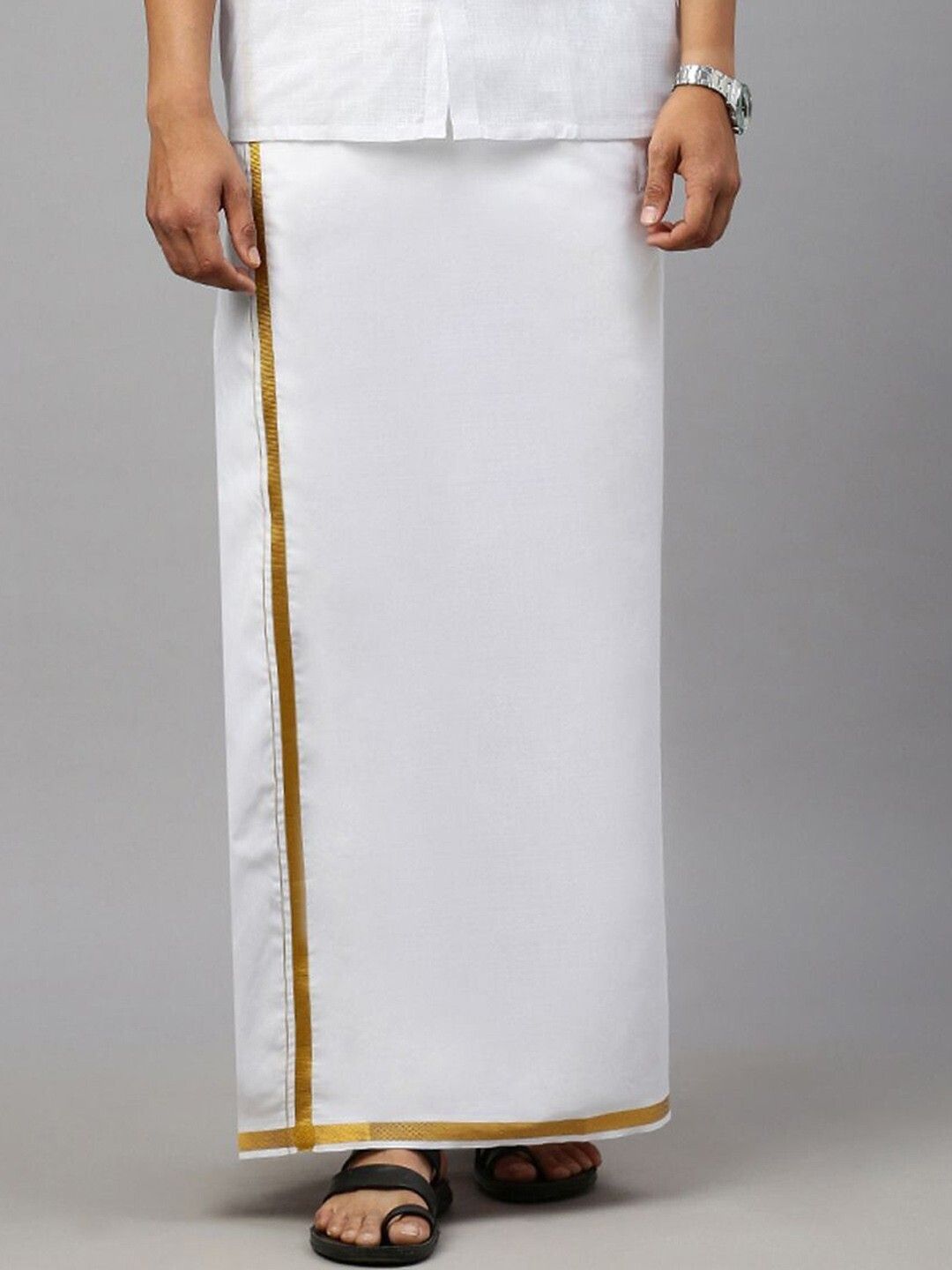Ramraj Cotton RAMRAJ trending cotton solid adjustable dhoti for men Solid Men Dhoti-picture-30