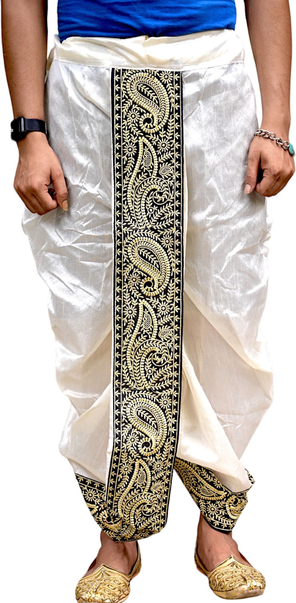 GOURI COLLECTIONS Ready To Wear Pant System MARWADI EMBROIDERED Embellished Men Dhoti-image-19