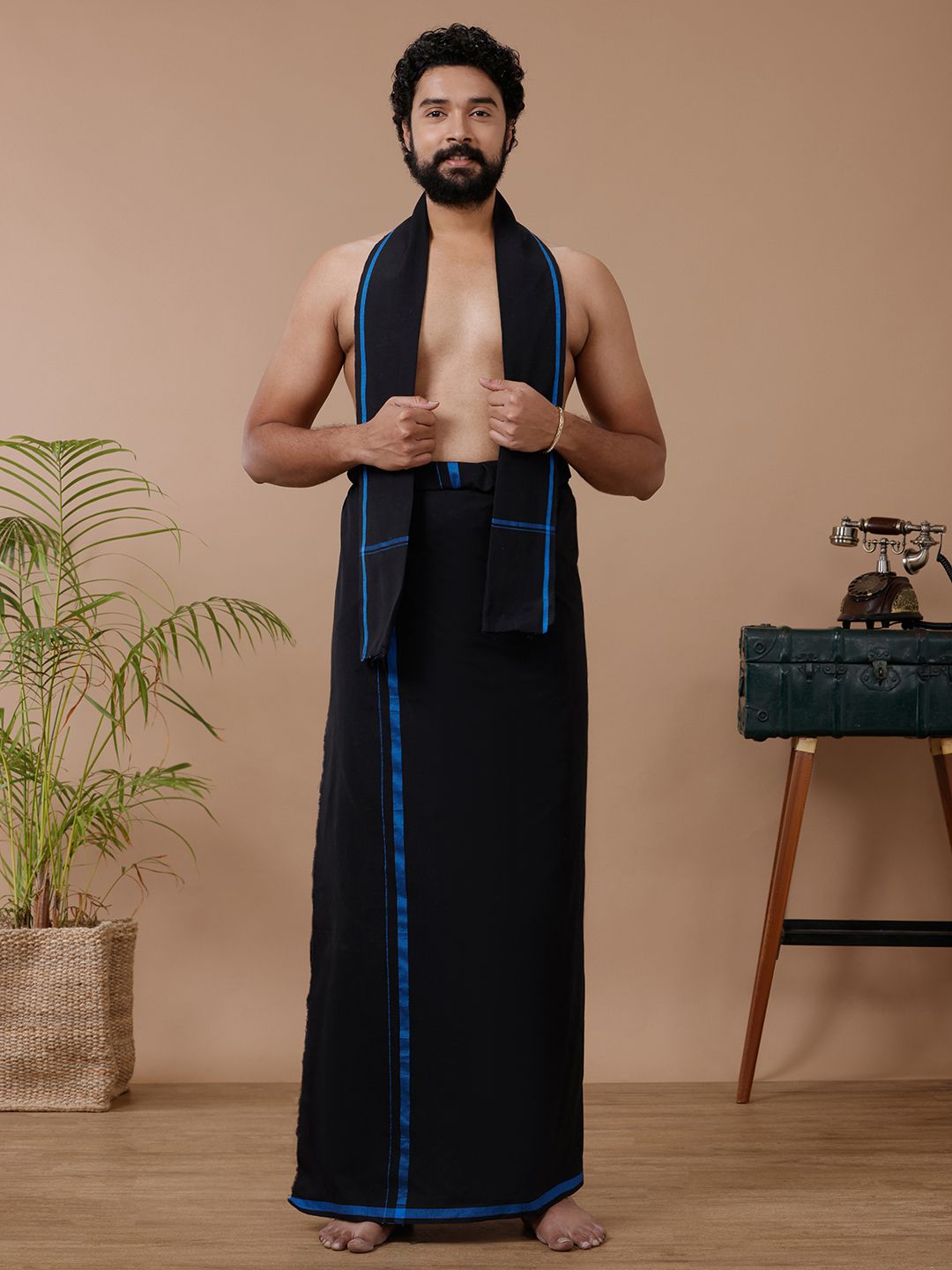 Ramraj Cotton Sabarimala Ayyappa Temple Poojai Panche/Vesti/Lungi/Dhotis & Angavastram Towel Solid Men Dhoti-picture-19