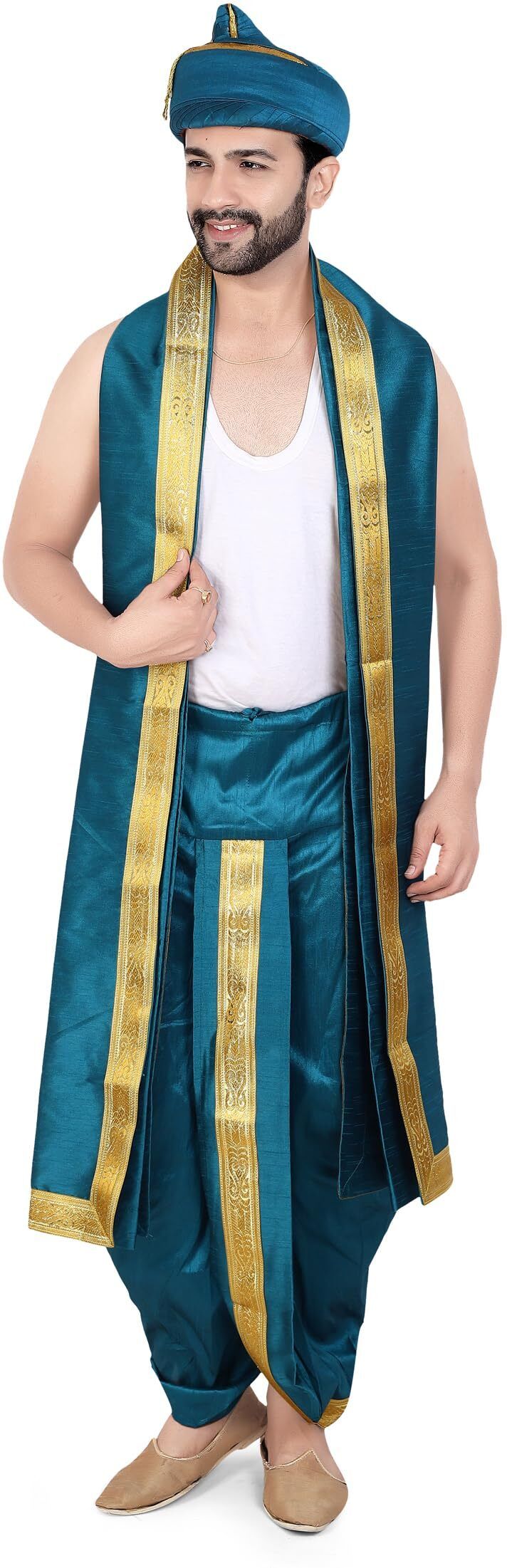 PRIYAKANT SAFAWALA MORPIECE PUNERI 40 DHOTI SET Solid Men Dhoti-picture-14