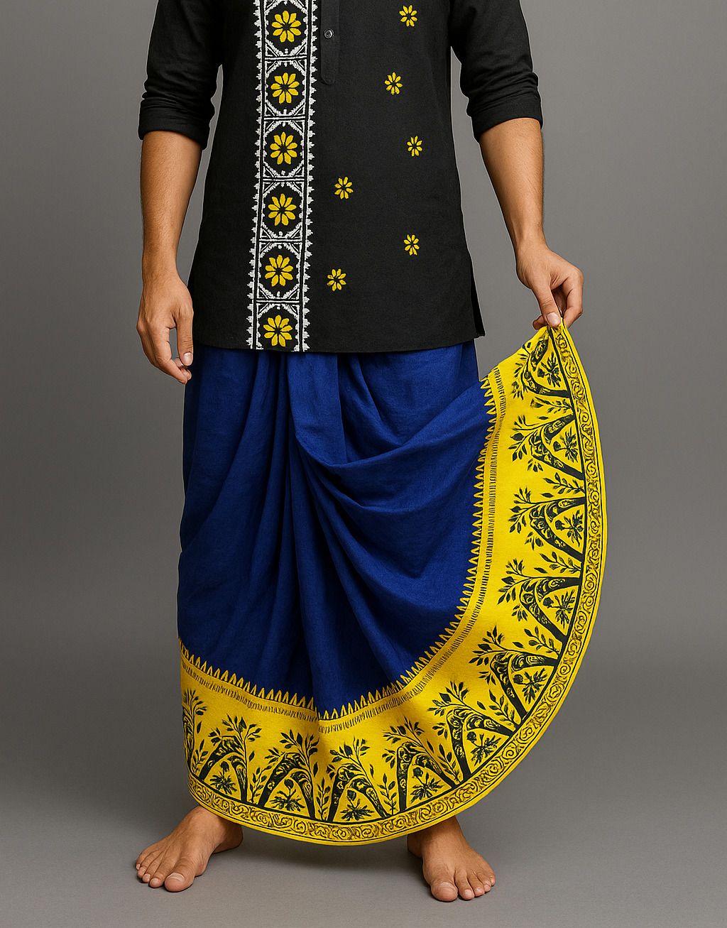 Sumit online Traditional Printed Mour Puccha Dhoti – Ethnic Wear for Festivals & Weddings Printed Men Dhoti-picture-12