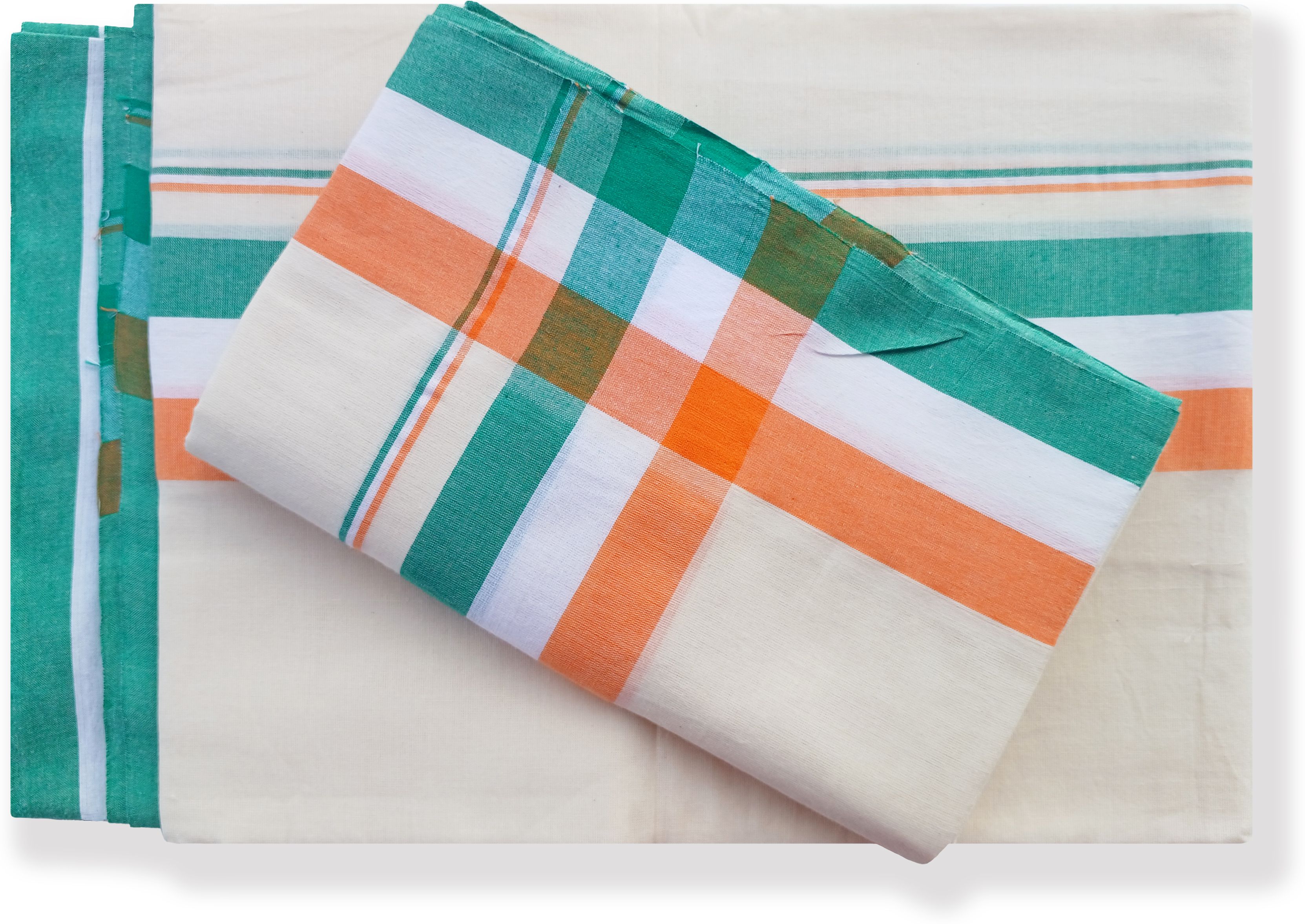 Chithra Fabrics CF National Flag Colour Design Single Set Mundu 2.00/2.80m Solid Women Dhoti-image-18