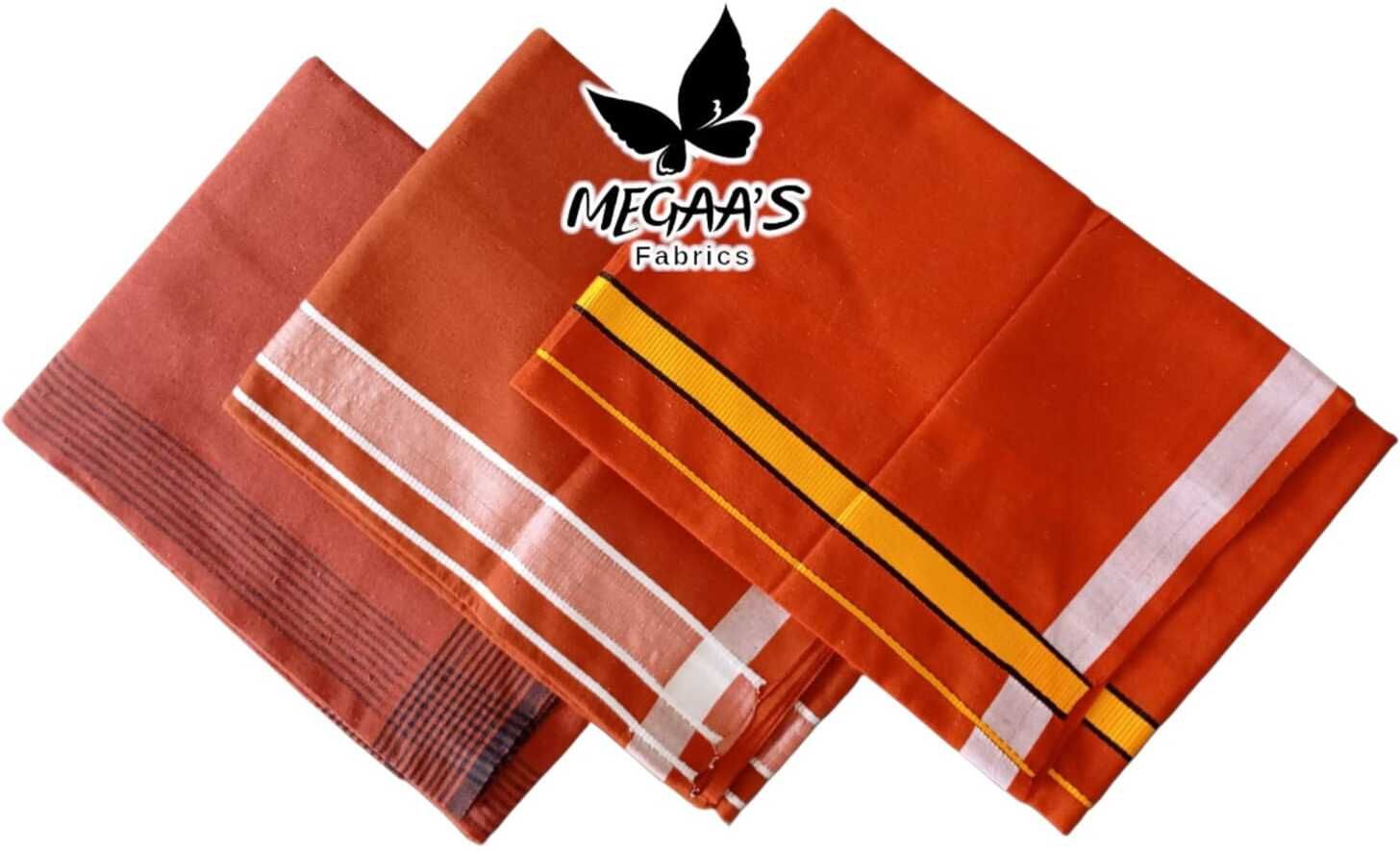 Megaasfabrics Kaavi Dhotis 3piece Combo Striped Men Dhoti-image-4