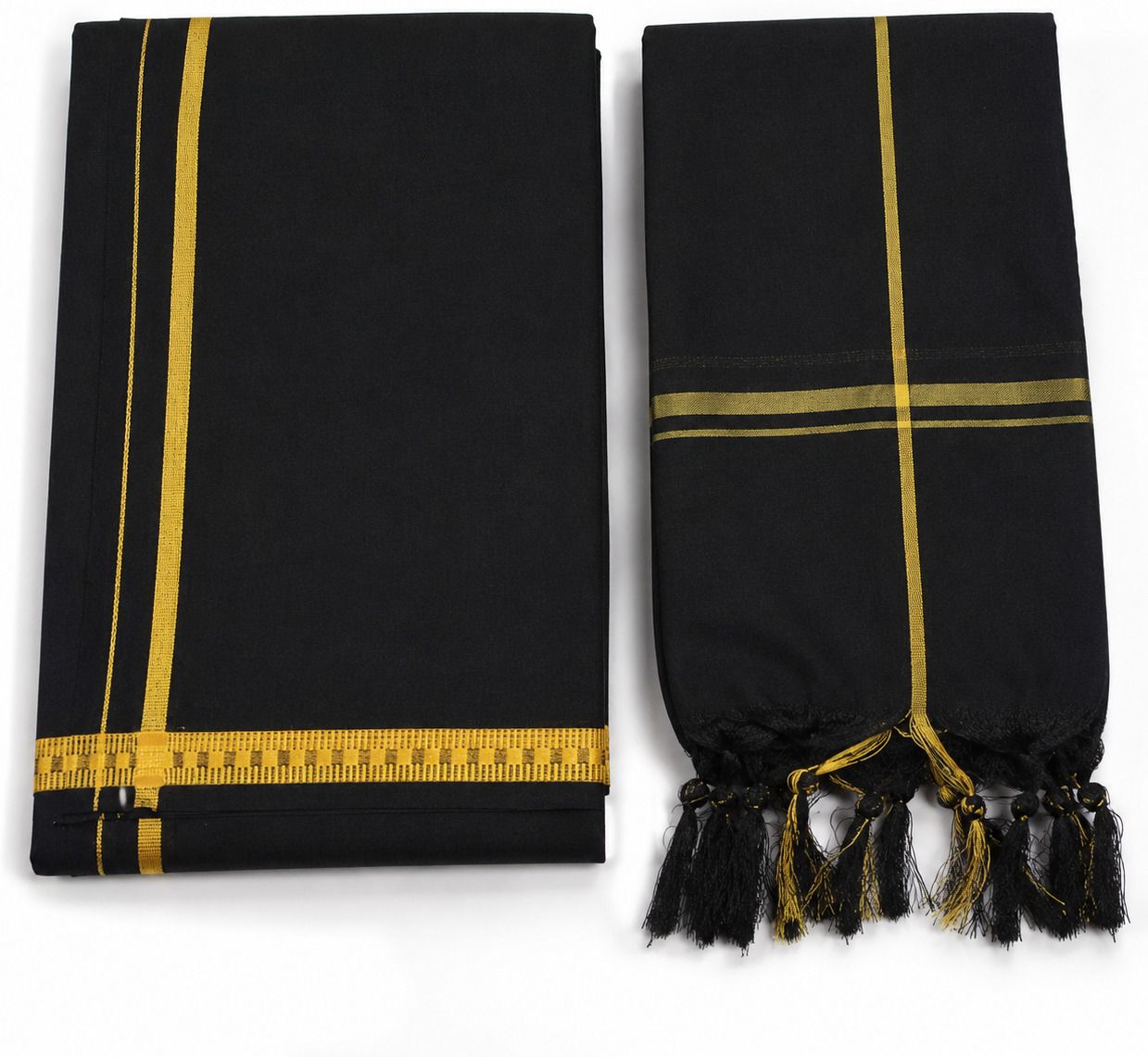 arsa lifestyle Black Colour Puja Dhoti with Towel Solid Men Dhoti-picture-47