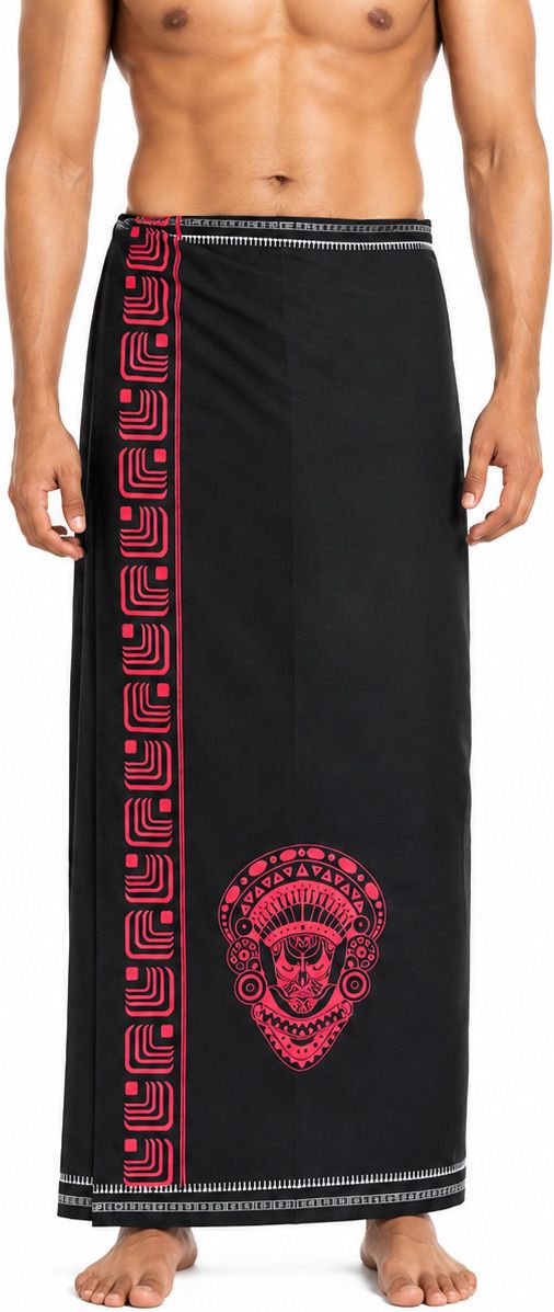 SAHASA Kanthara black box RED Printed Men Dhoti-image-40
