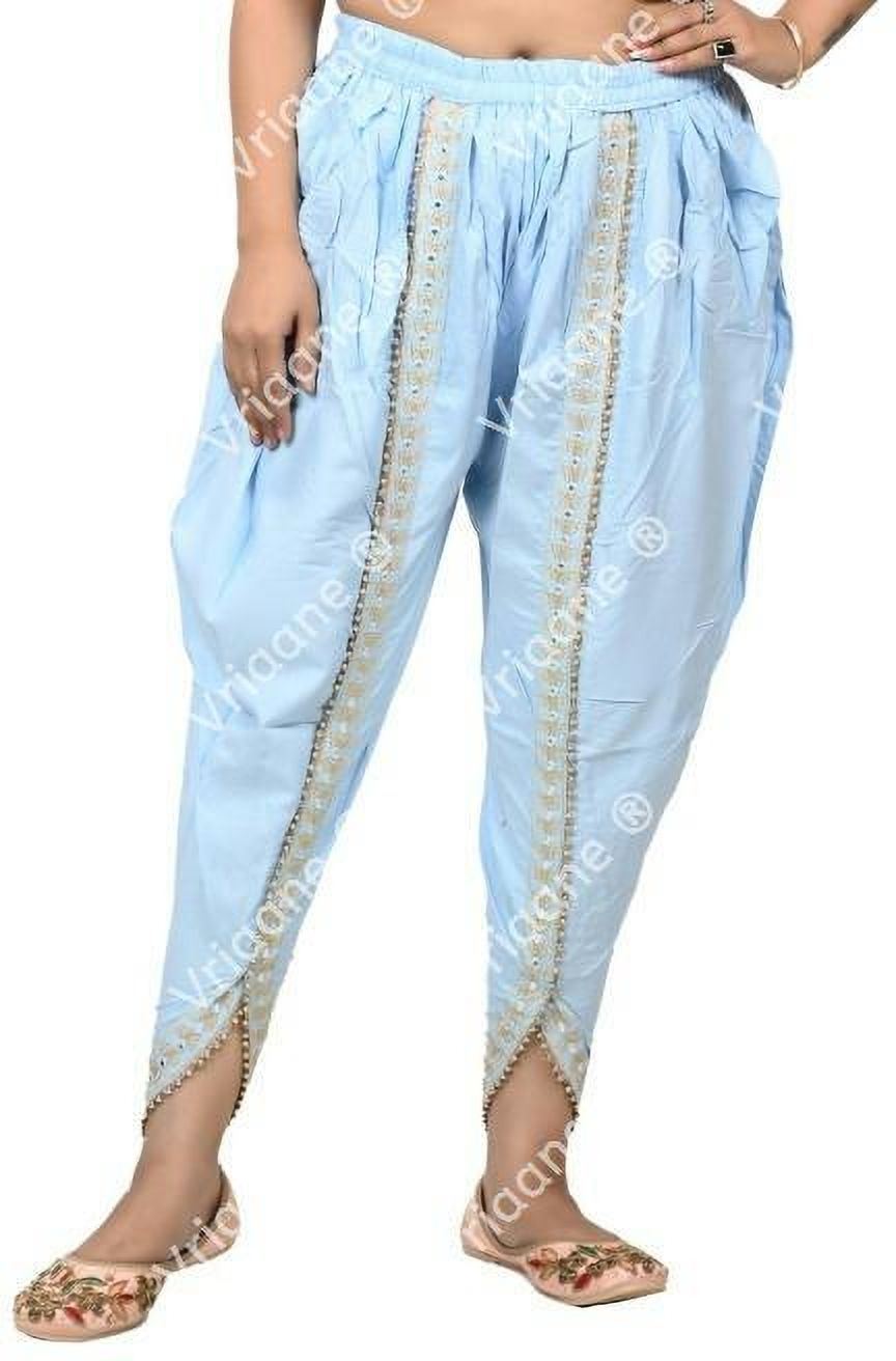 Vriaane Vriaane EMBROIDERED Women Patiala Ethnic Dhoti, Blue- 30 Self Design Women Dhoti-picture-42