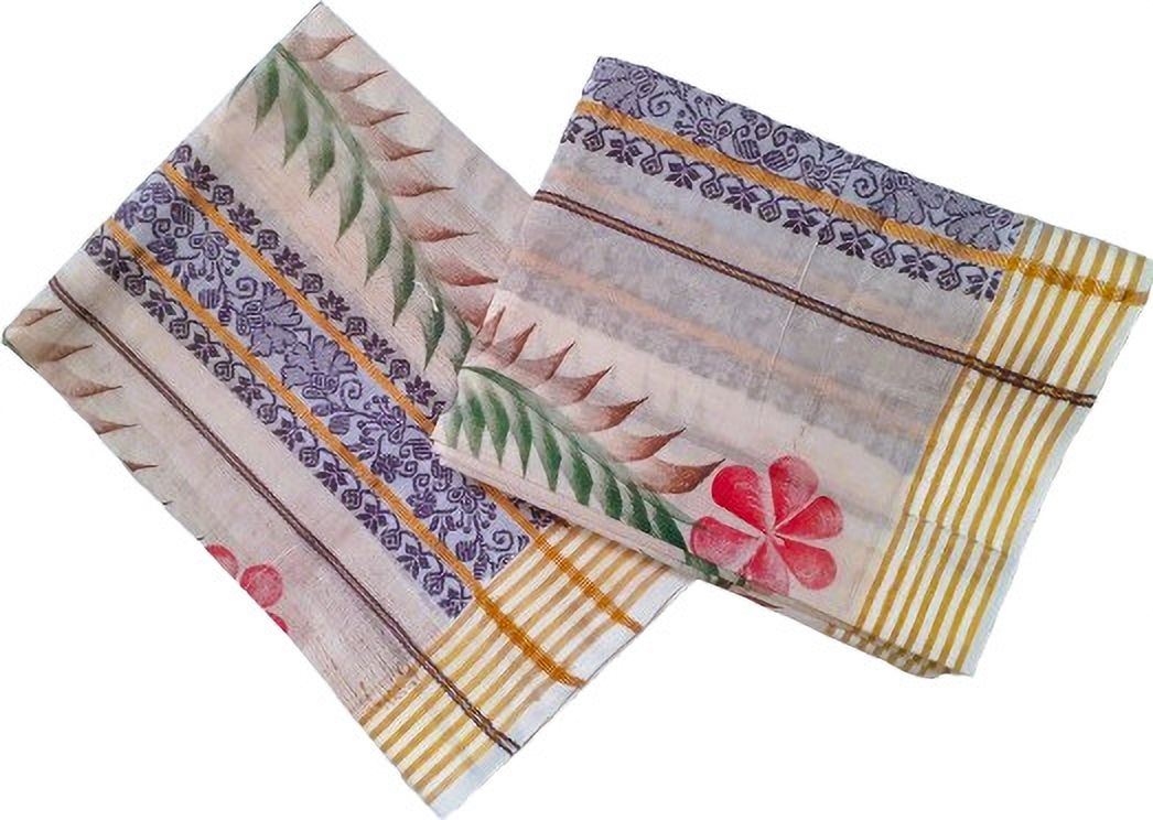 Darps Women's kerala emboroidary lace floral design hand painted set mundu Embellished, Self Design, Floral Print Women Dhoti-image-46