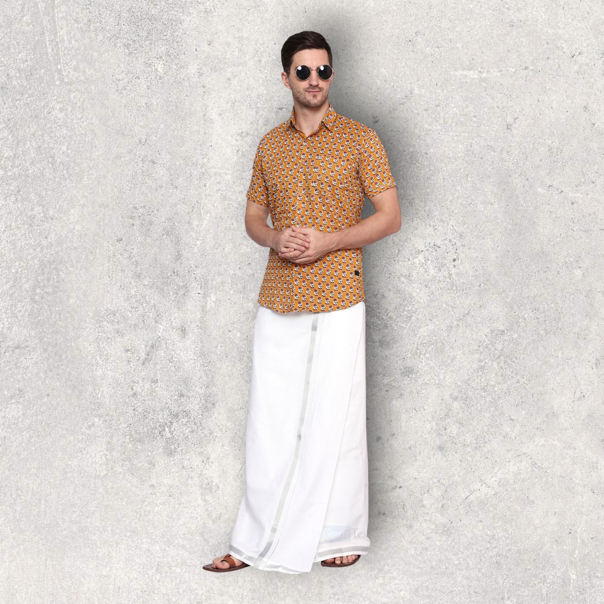 GOWRI TEX Solid Men Dhoti-picture-24