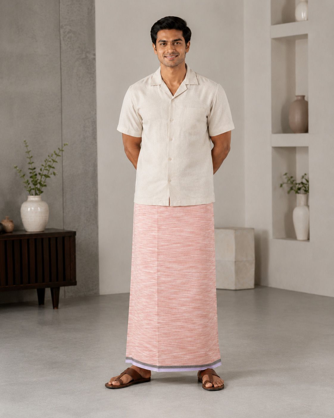 SAC SHREE APARAJEET CREATIONS Men's Pure Cotton Solid Dhoti Traditional Ethnic Daily Wear Solid Men Dhoti-picture-12