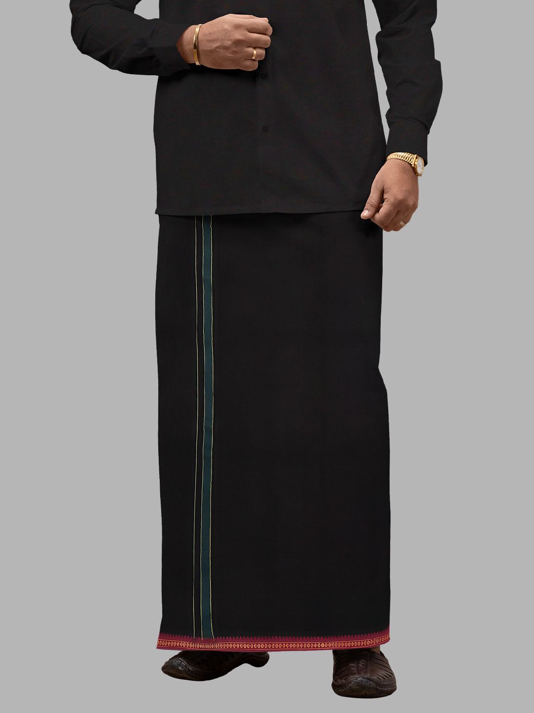 Ramraj Cotton Sabari Mala Ayyappa Temple Pooja Panche/Dhotis//Vesti/Kaili/Lungi For Men Solid Men Dhoti-picture-12