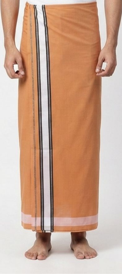 Shri Raghavendra Textiles Men's Cotton Dhoti with White,Black Bhondhu|Traditional Wear | Soft & Breathable Self Design Men Dhoti-picture-11