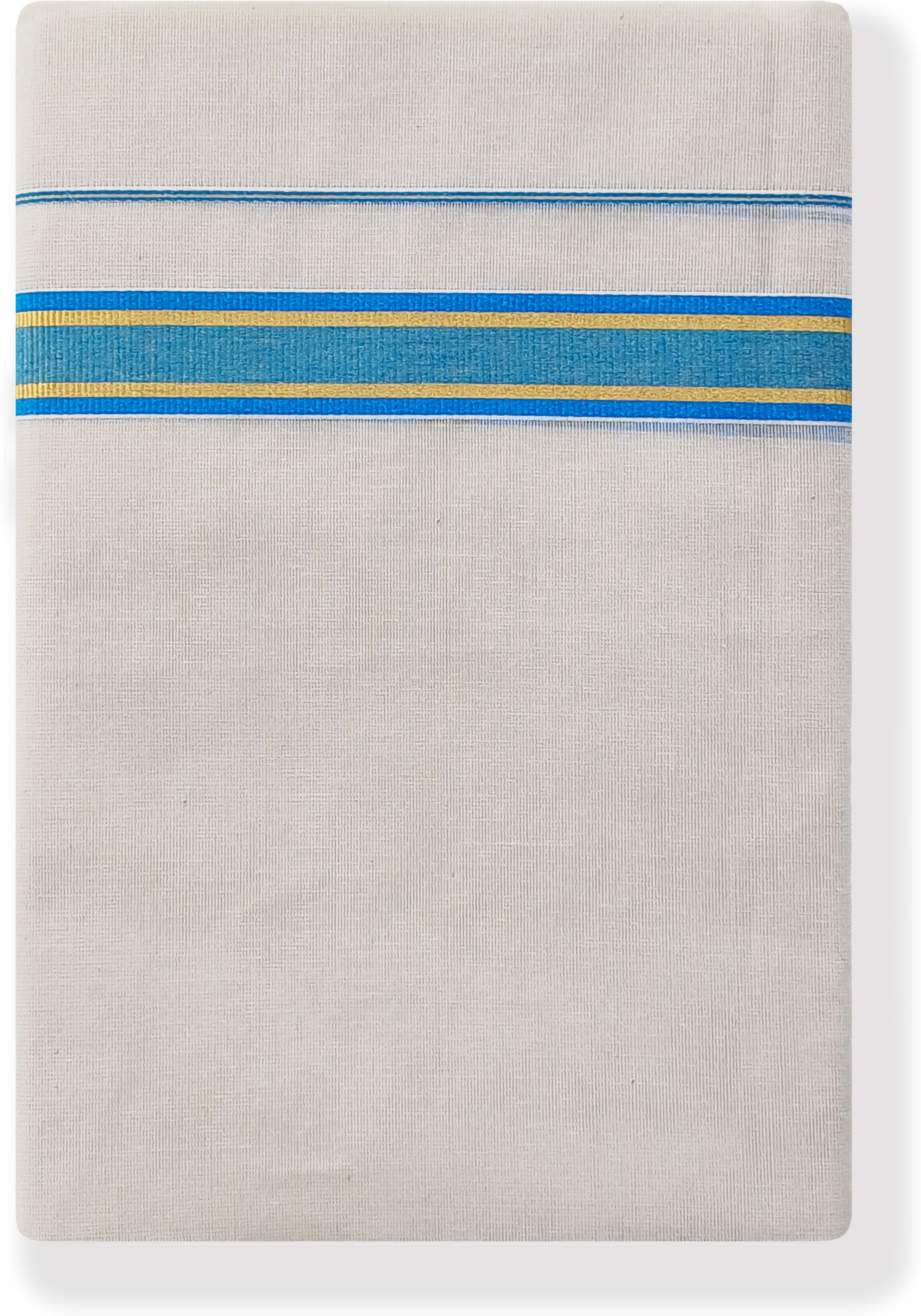 Vairavaa Tex VT 4224 Sky Blue Gold Fancy Mens Dhoti 4.00meter Solid Men Dhoti-picture-25