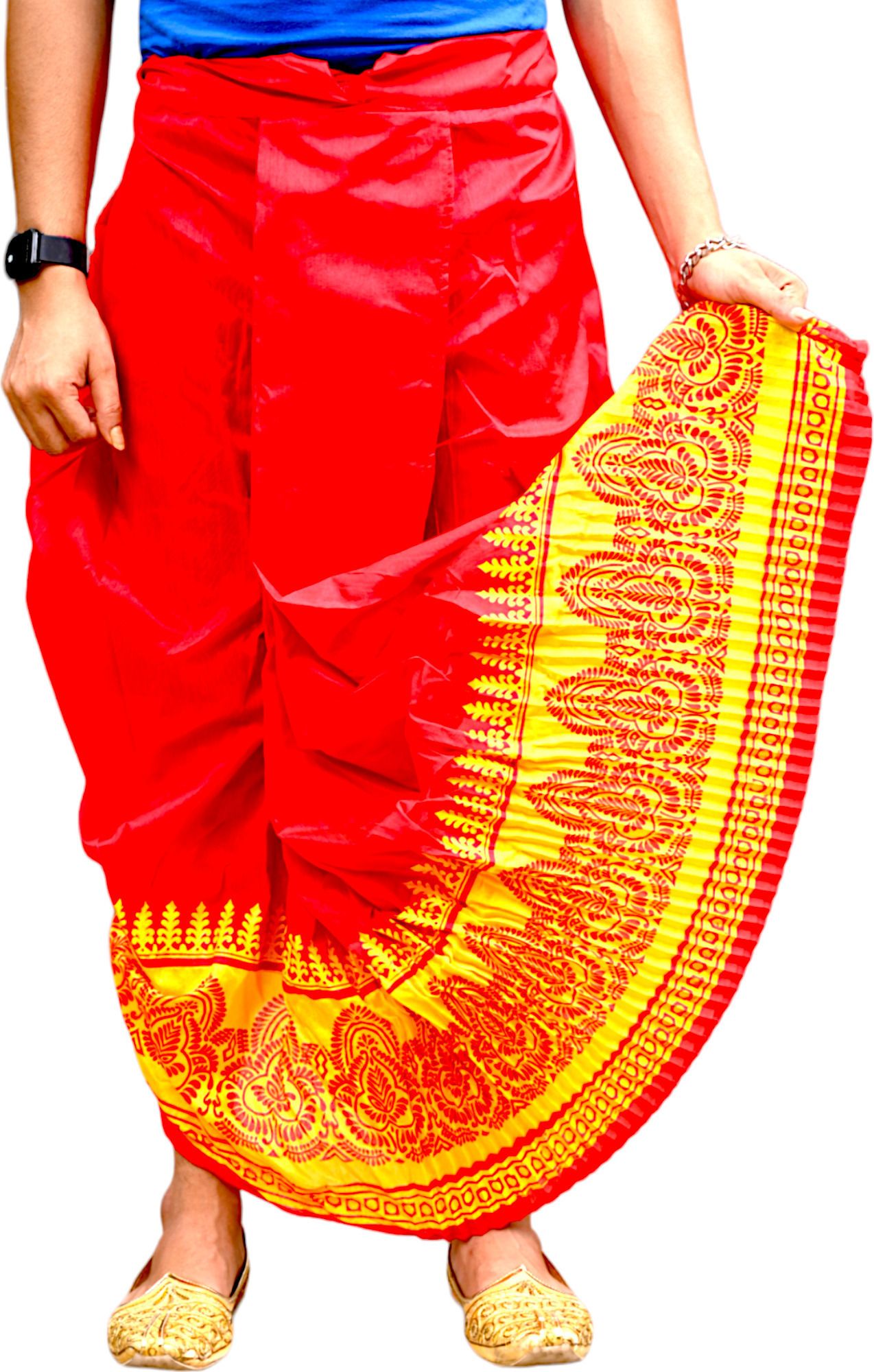 GOURI COLLECTIONS Ready To Wear Pant System PRINTED MAYUR PUCHHA Embellished Men Dhoti-picture-27