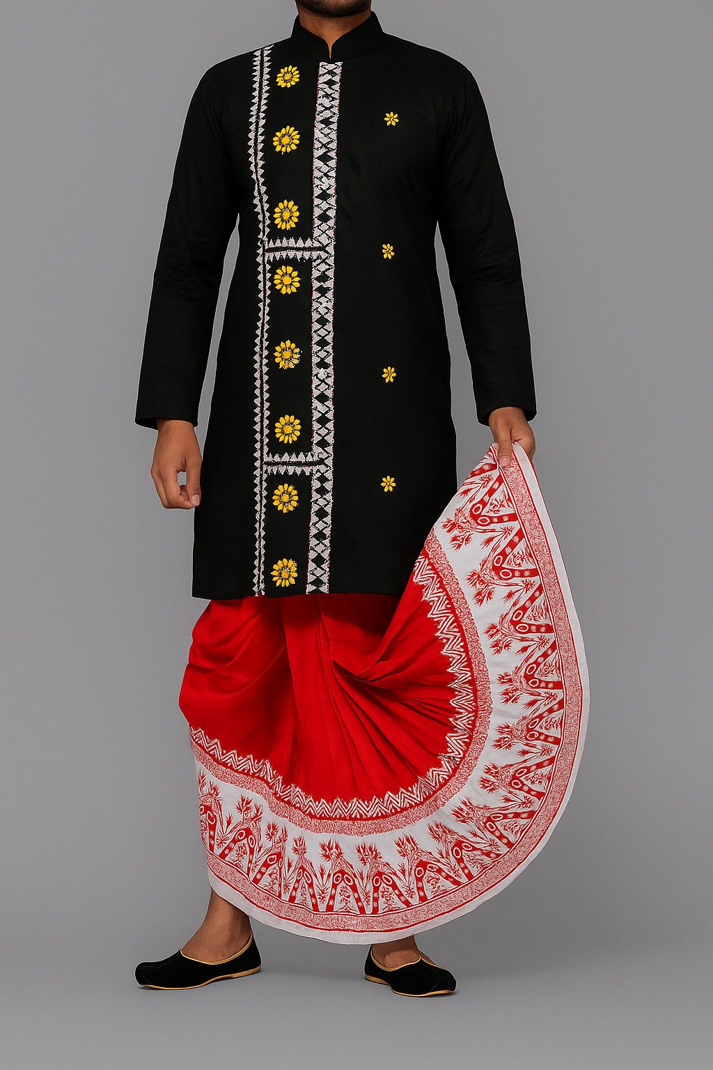 Sumit online Traditional Printed Mour Puccha Dhoti – Ethnic Wear for Festivals & Weddings Printed Men Dhoti-picture-12