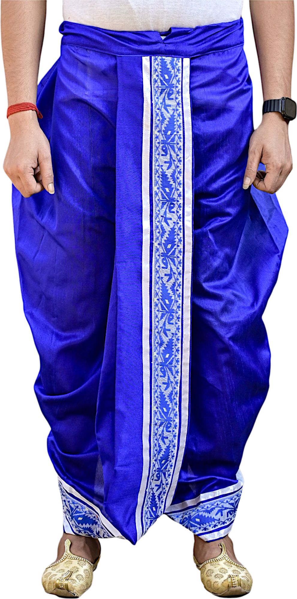 GOURI COLLECTIONS Ready To Wear Premium Quality Pant System Mayur Puchha Embellished Men Dhoti-image-17
