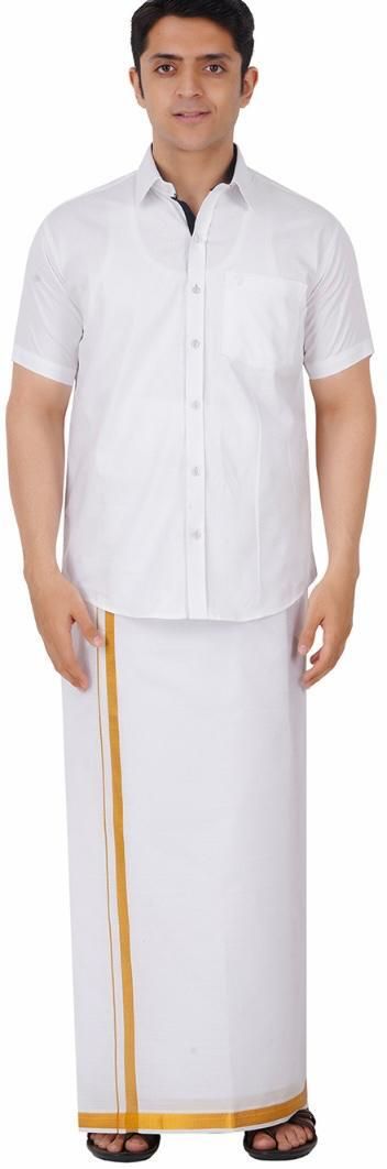 Civis GOLD BORDER DHOTHI Solid Men Dhoti-picture-45