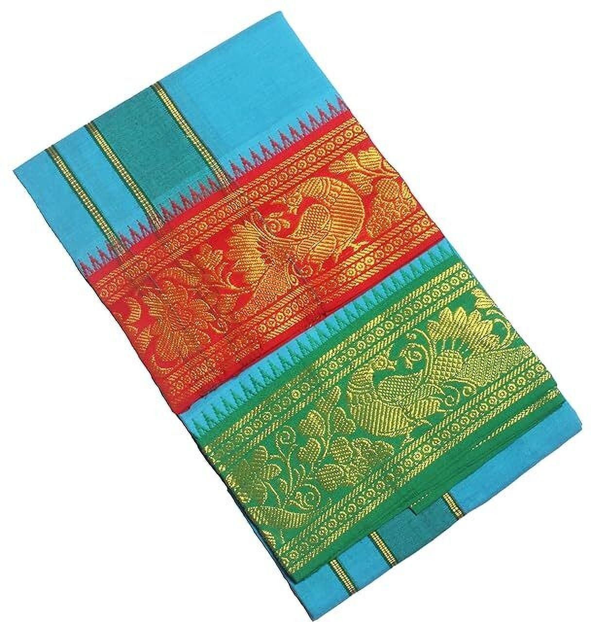 Tharunsha Elite Men's Single Dhoti -2 Mtrs/Mundus/Lungi Fancy Border Set of 1 Striped Men Dhoti-picture-29