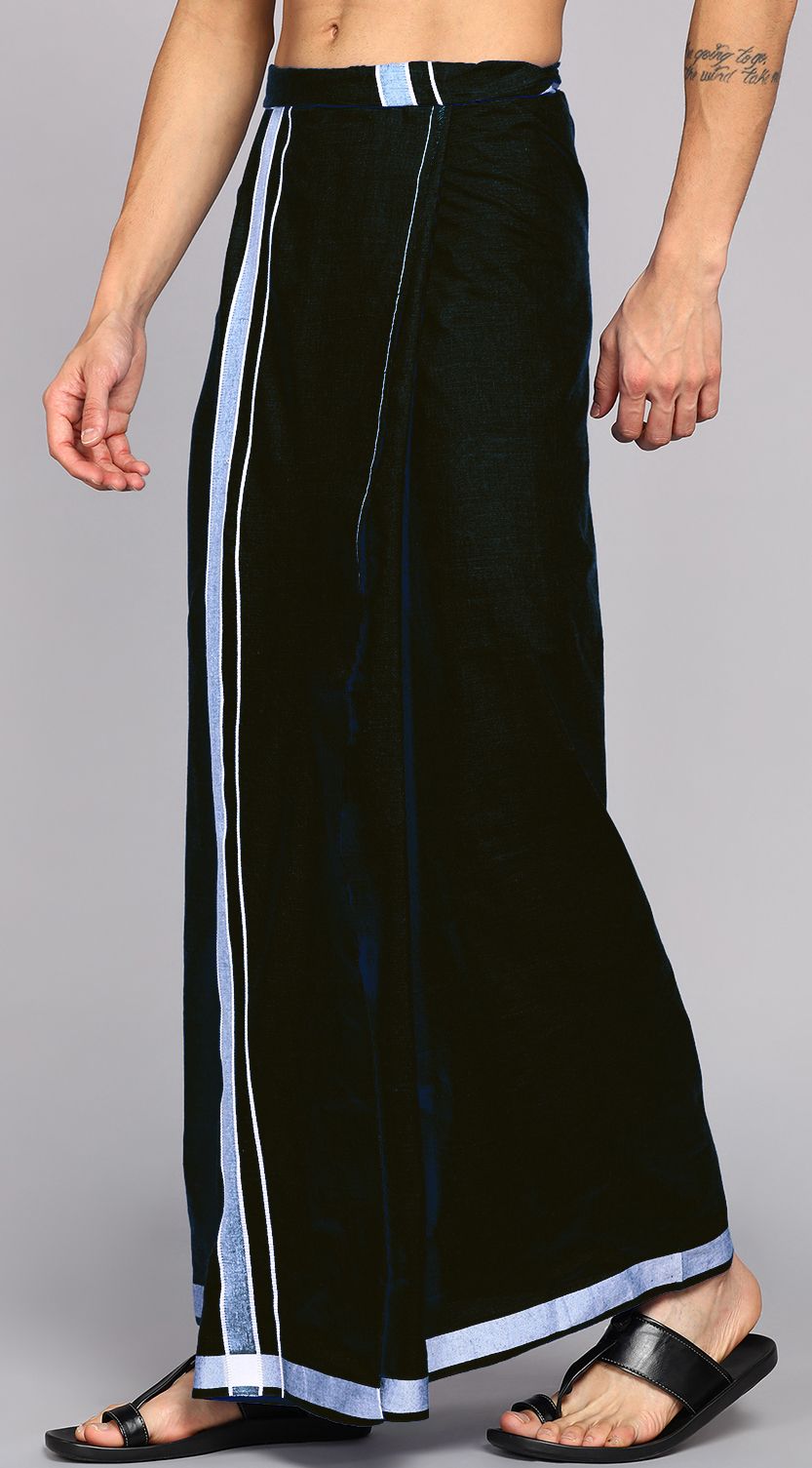 Feather Green Pooja Dhotis Solid Men Dhoti