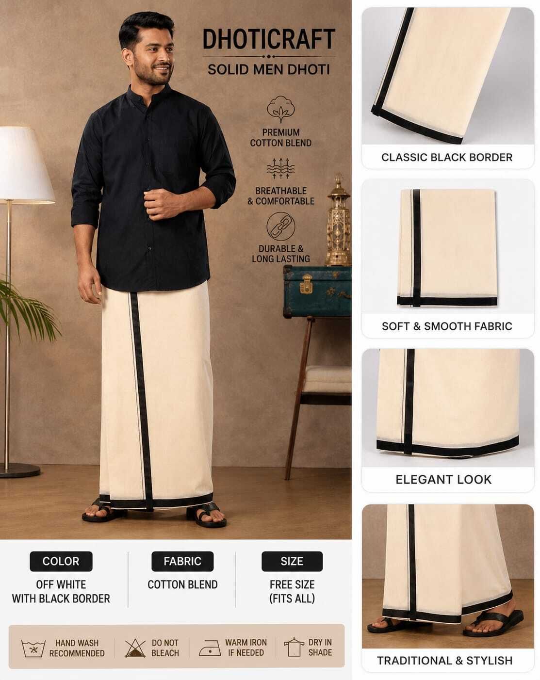 DHOTICRAFT Solid Men Dhoti-picture-25