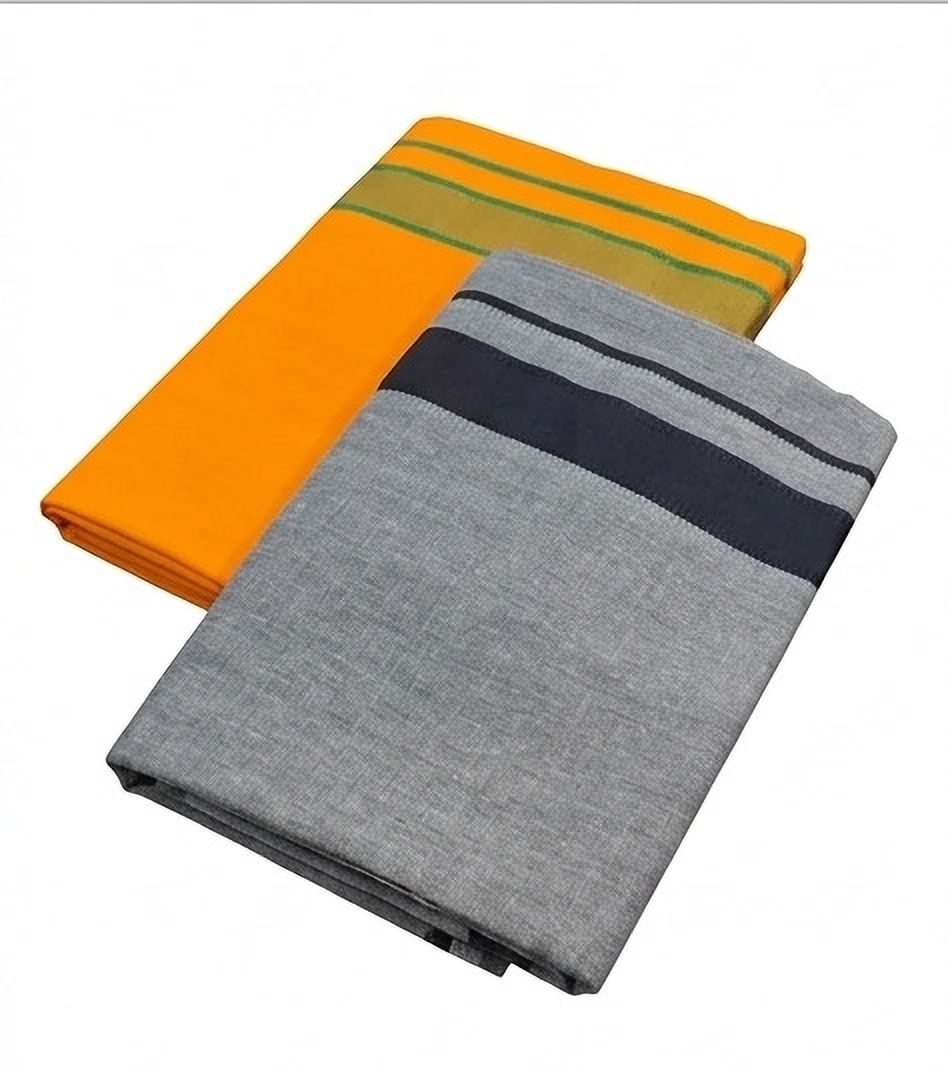 SIVATEX Premium Pure Cotton Color Dhotis Combo with Traditional Border (Pack of 2) Striped Men Dhoti-picture-39