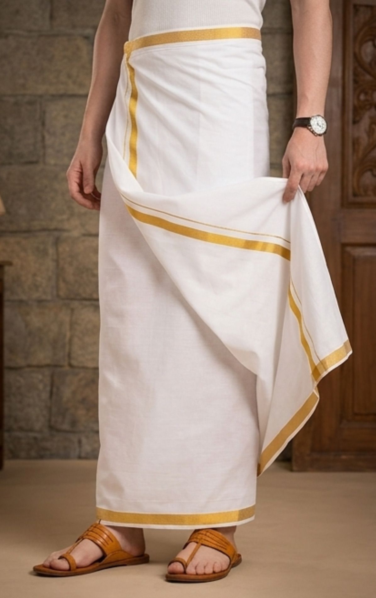 Gugaliya men readymade dhoti Solid Men Dhoti-picture-11