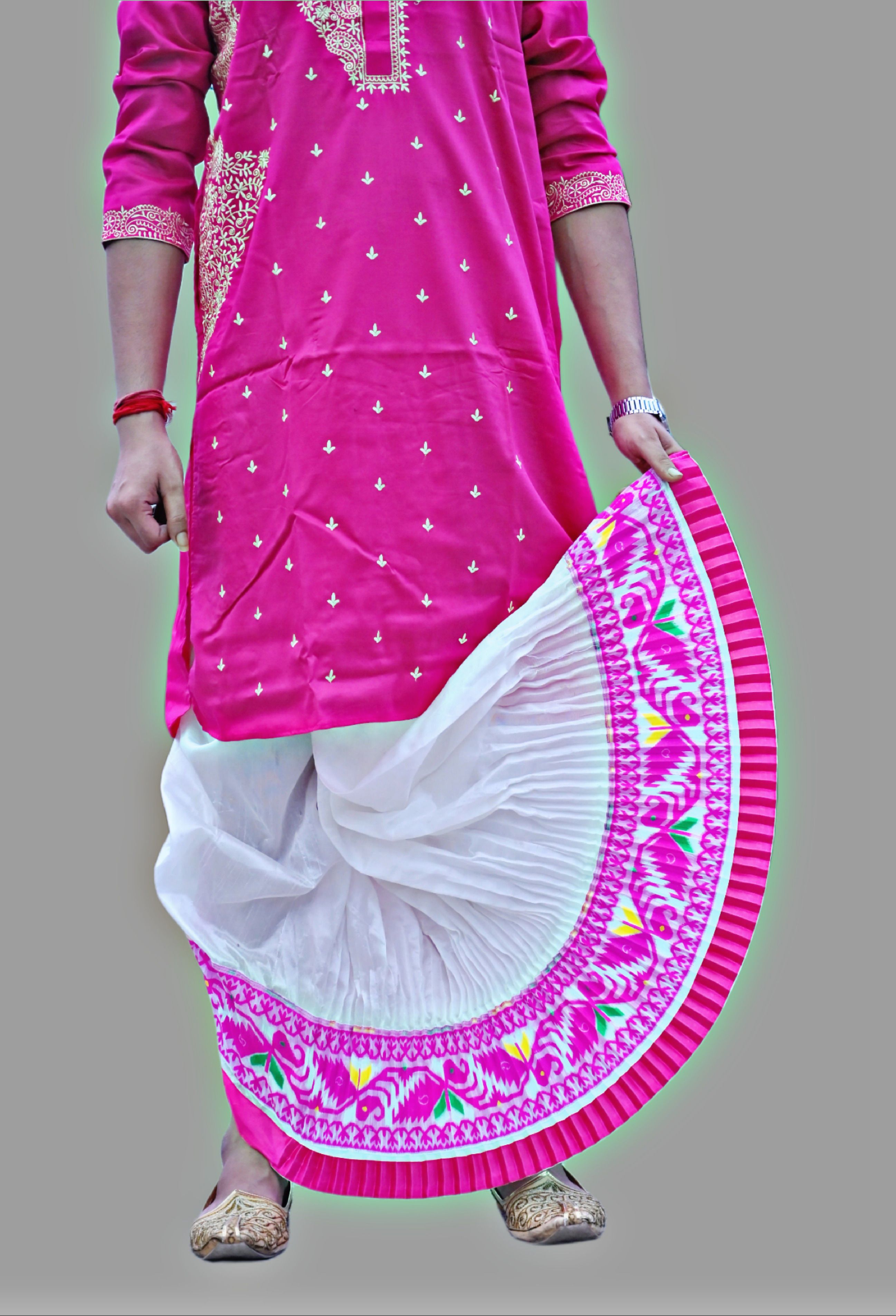 Chandra Jamdani Border Ready To wear Solid Men Dhoti-image-36