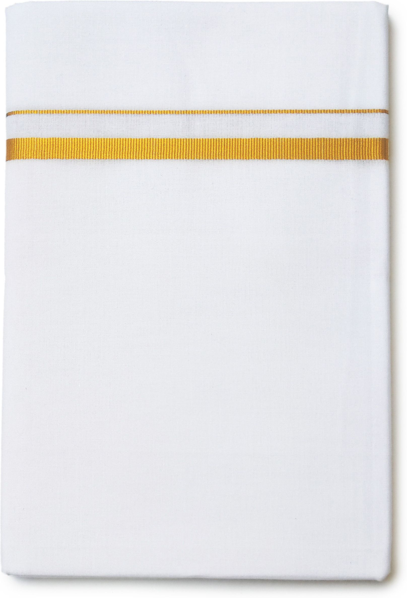Vairavaa Tex VT 8011 White Gold Pate Dhoti 2.00 Meter Solid Men Dhoti-picture-38