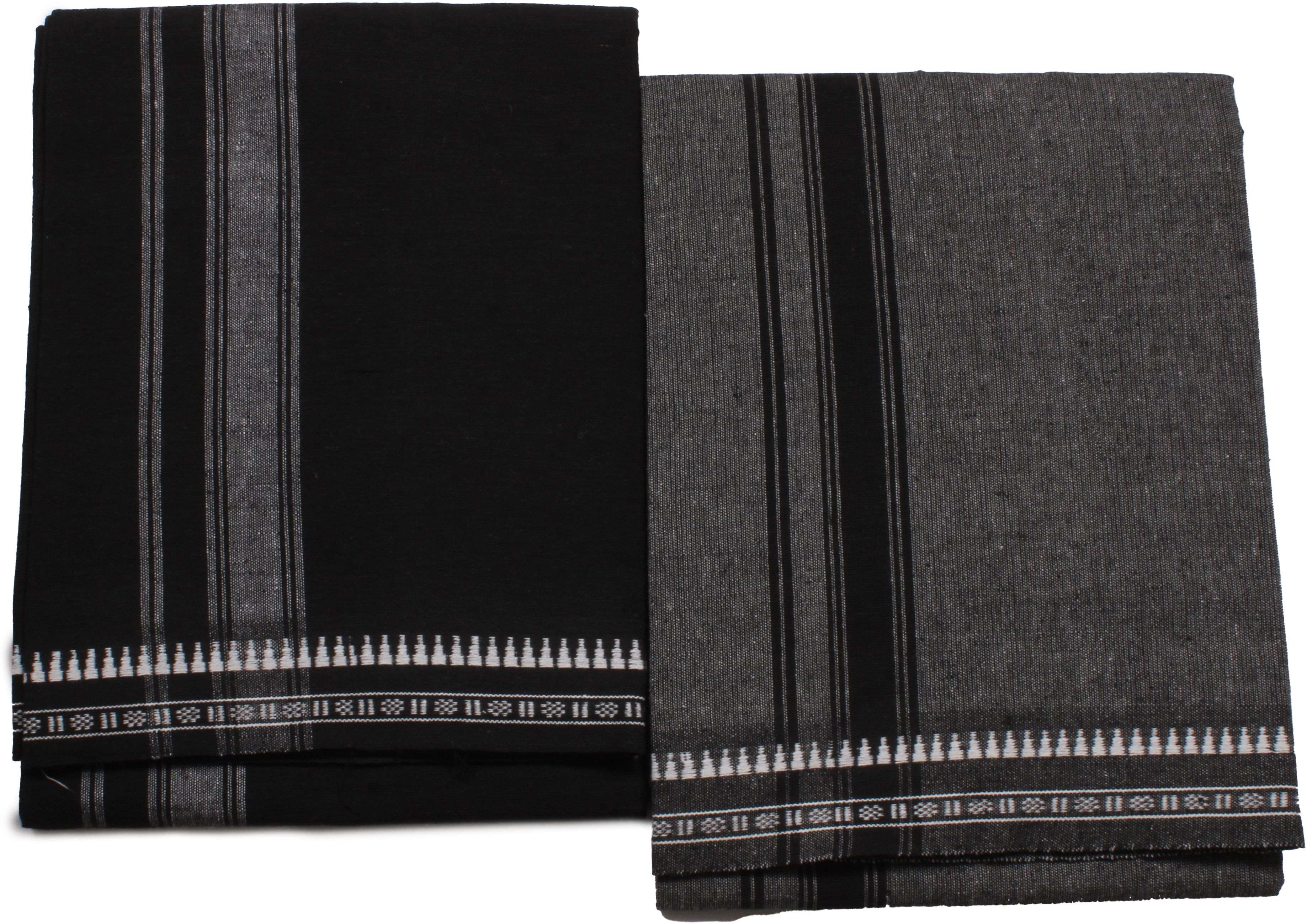 Hornbill Enterprises Kerala Style Cotton Dhoti Single size with 1.9 meters Set 2 Solid Men Dhoti-picture-12