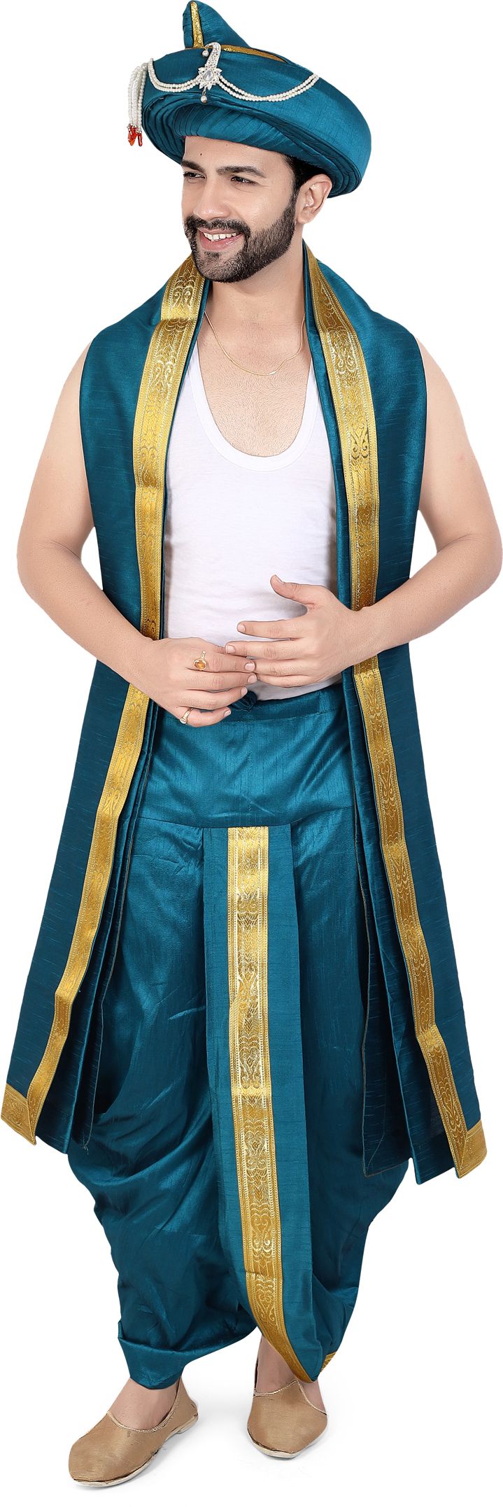 PRIYAKANT SAFAWALA MORPIECE PESHWAI DHOTI SET Solid Men Dhoti-picture-23