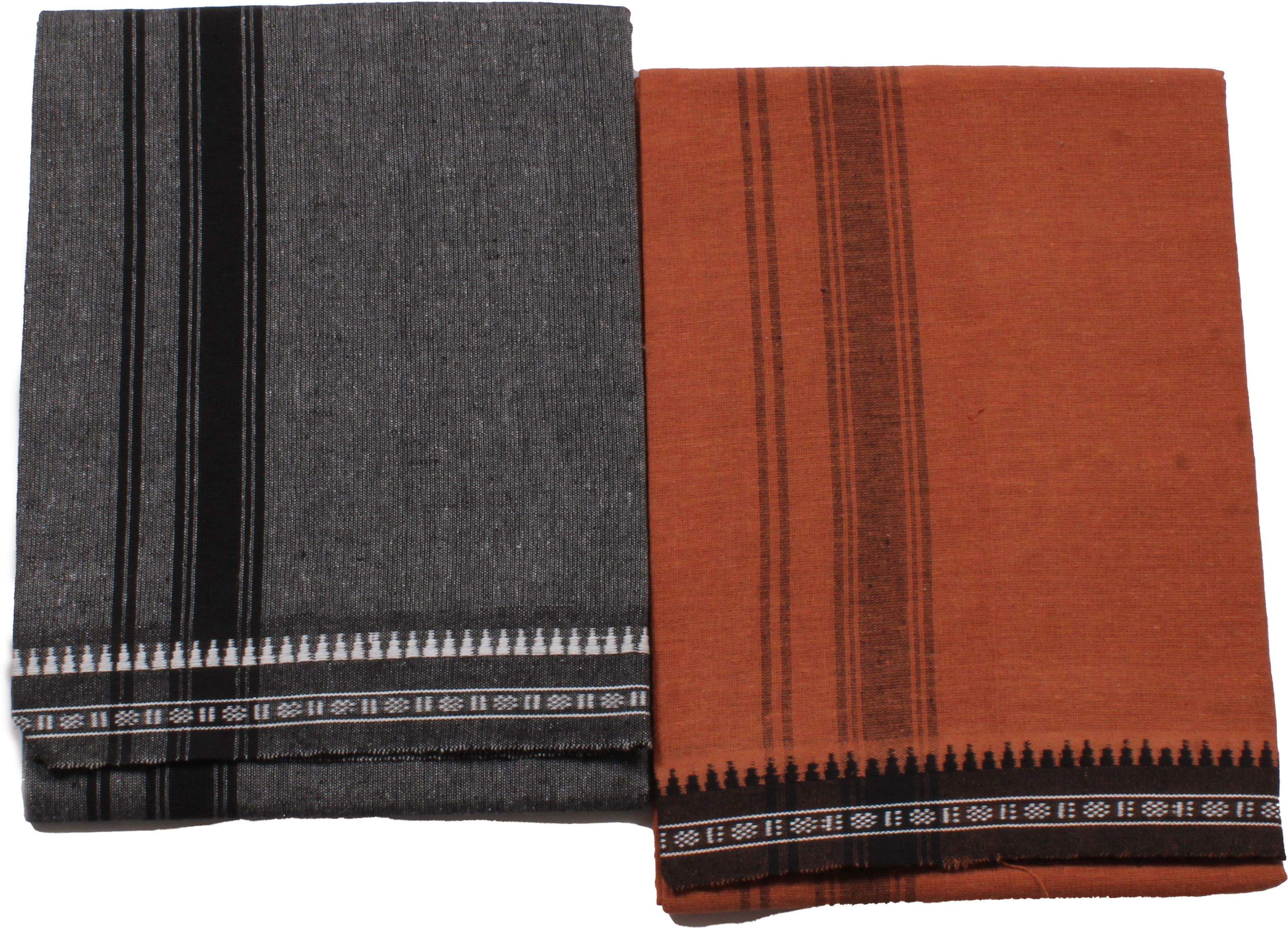 Sharan Elegance Kerala Style Cotton Dhoti Single size with 1.9 meters Set 2 Solid Men Dhoti-picture-40